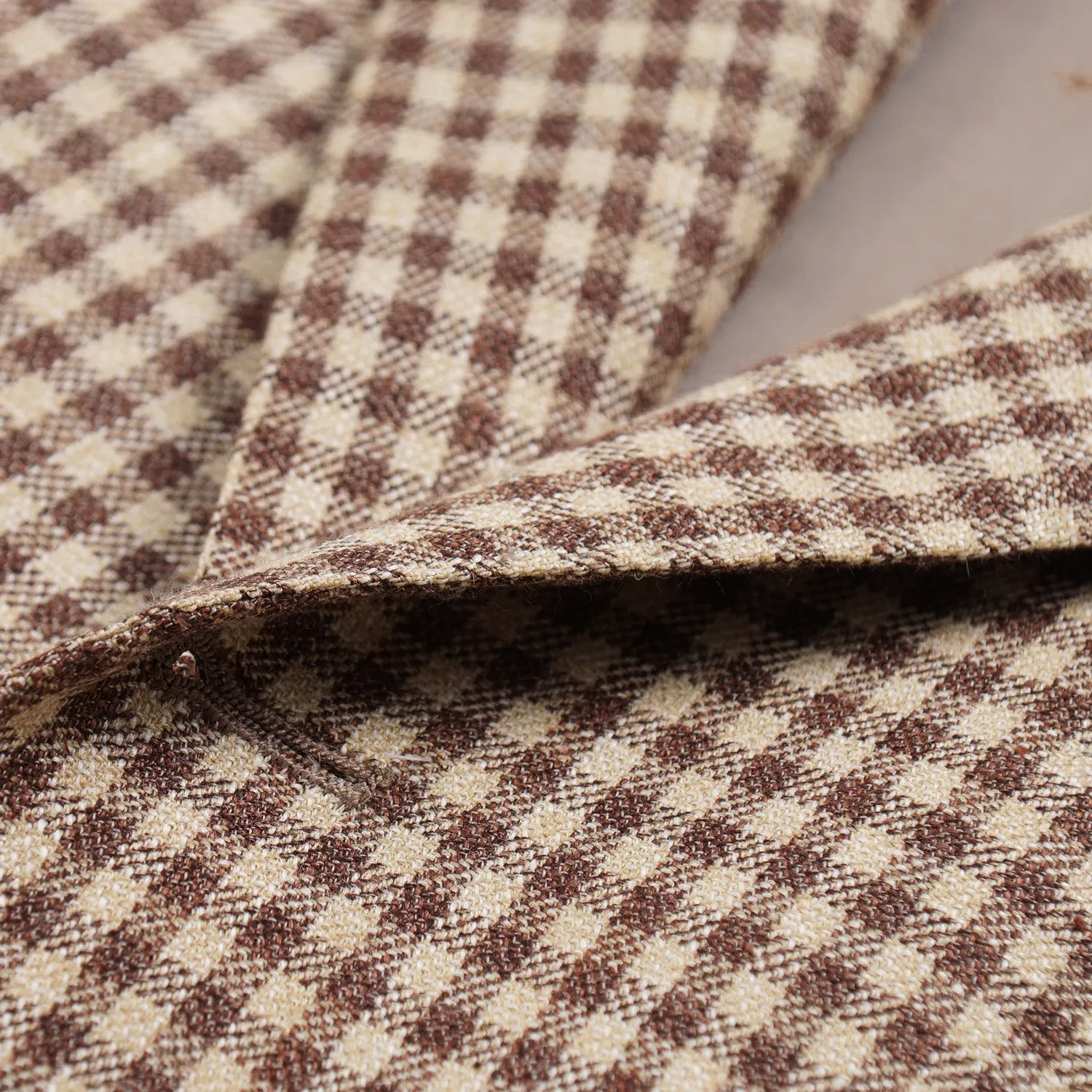Kiton Layered Check Cashmere-Linen-Silk Sport Coat