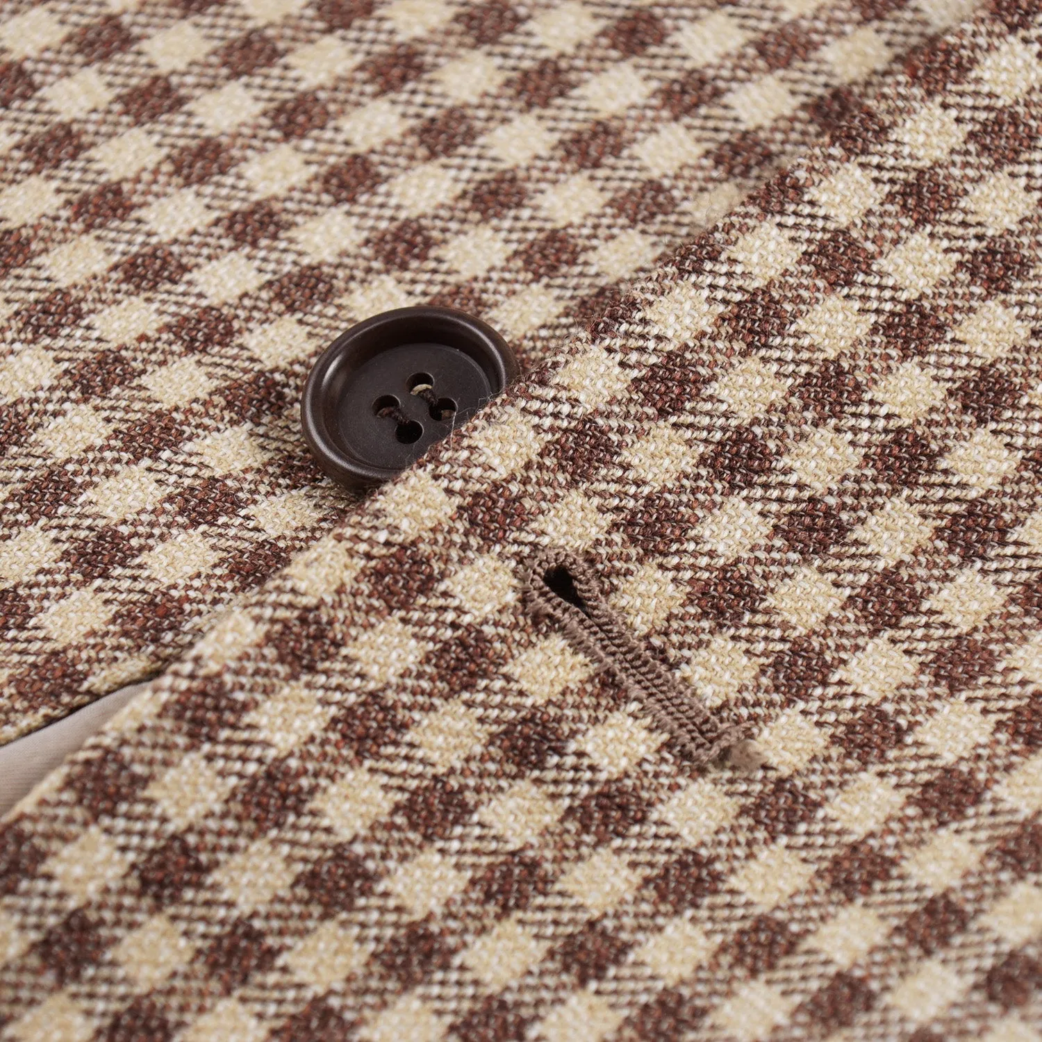 Kiton Layered Check Cashmere-Linen-Silk Sport Coat
