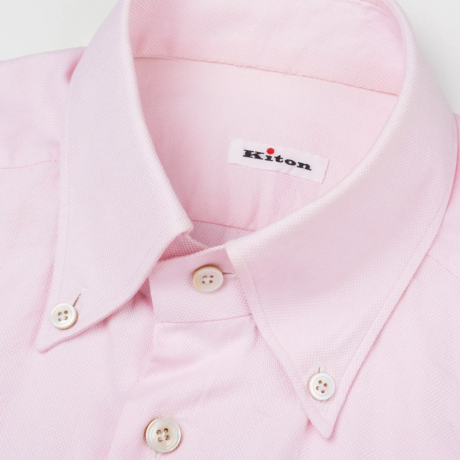 KITON Napoli Handmade Bespoke Pink Oxford Cotton Button-Down Shirt EU 39 US 15.5