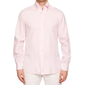KITON Napoli Handmade Bespoke Pink Oxford Cotton Button-Down Shirt EU 39 US 15.5