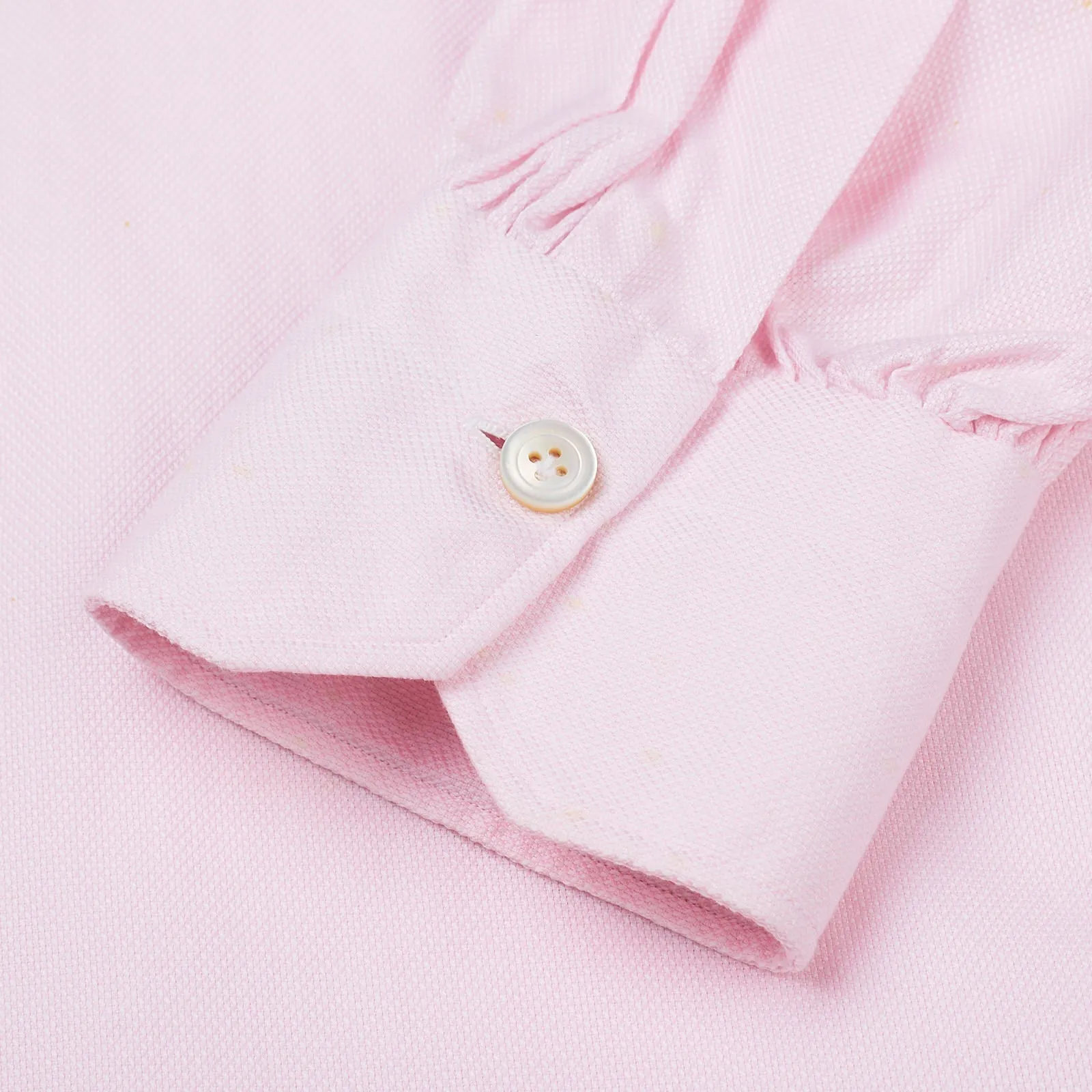 KITON Napoli Handmade Bespoke Pink Oxford Cotton Button-Down Shirt EU 39 US 15.5