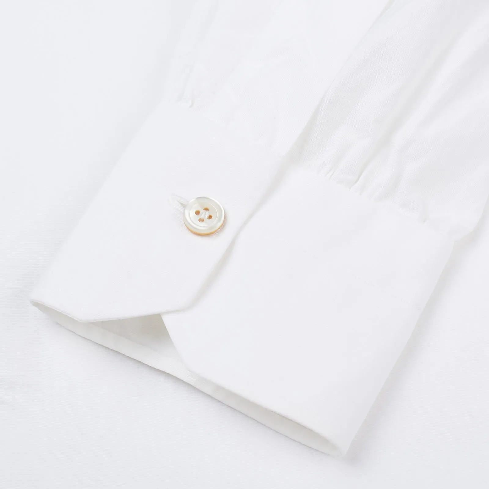 KITON Napoli Handmade White Cotton Poplin Button-Down Shirt 39 NEW US 15.5