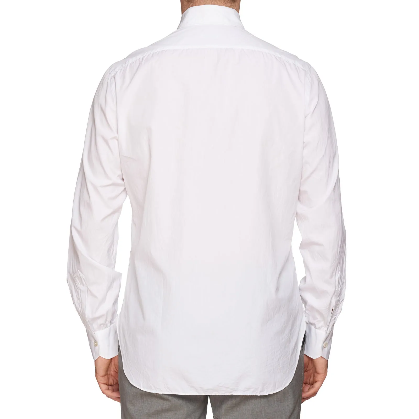 KITON Napoli Handmade White Cotton Poplin Button-Down Shirt 39 NEW US 15.5