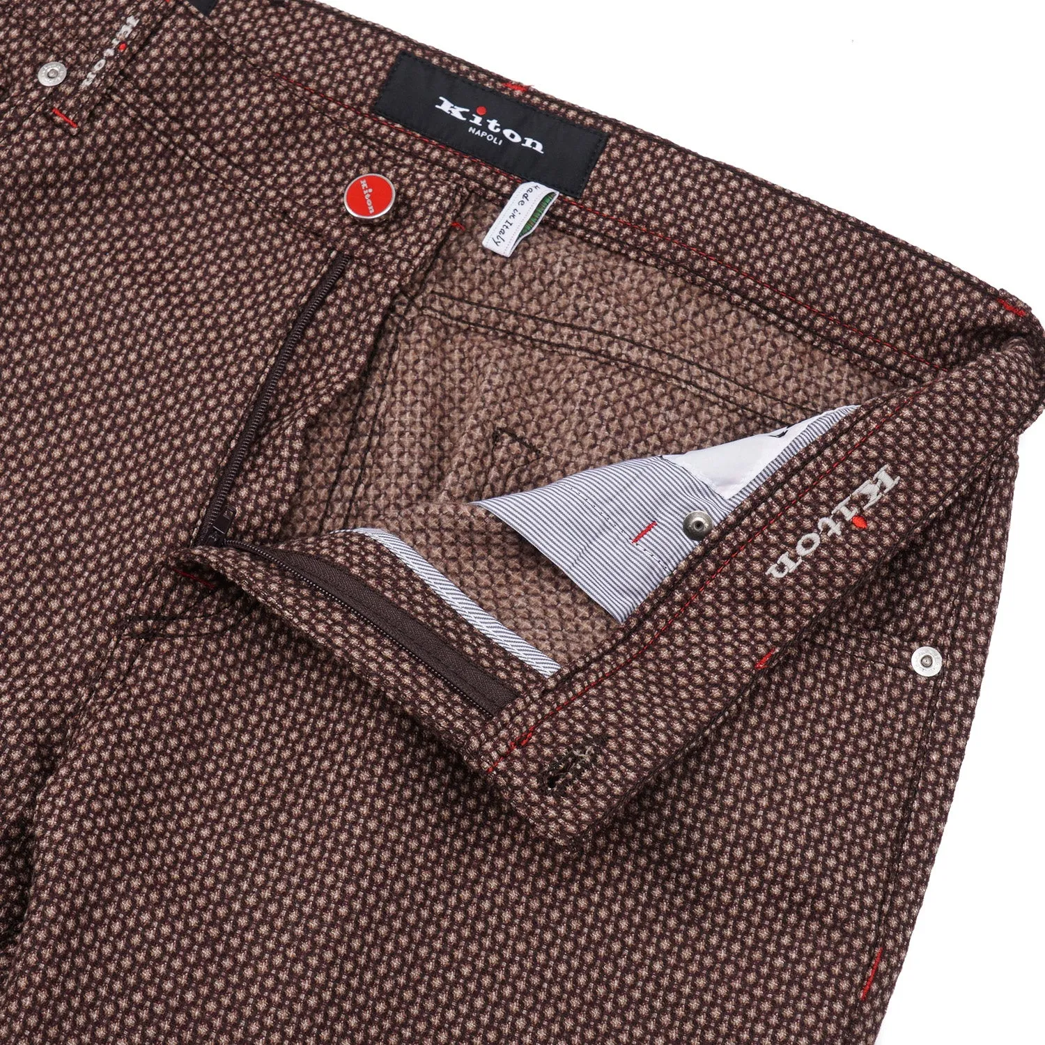 Kiton Slim Fit Five-Pocket Wool Pants