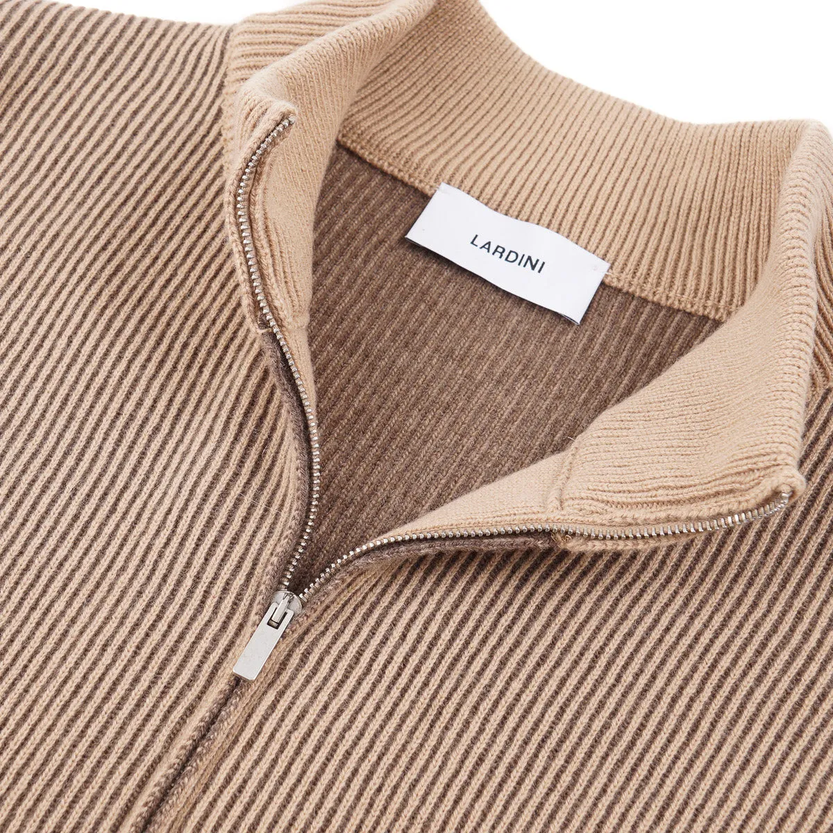 Lardini Full-Zip Wool-Cashmere Sweater