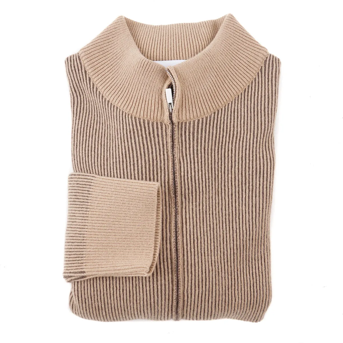 Lardini Full-Zip Wool-Cashmere Sweater