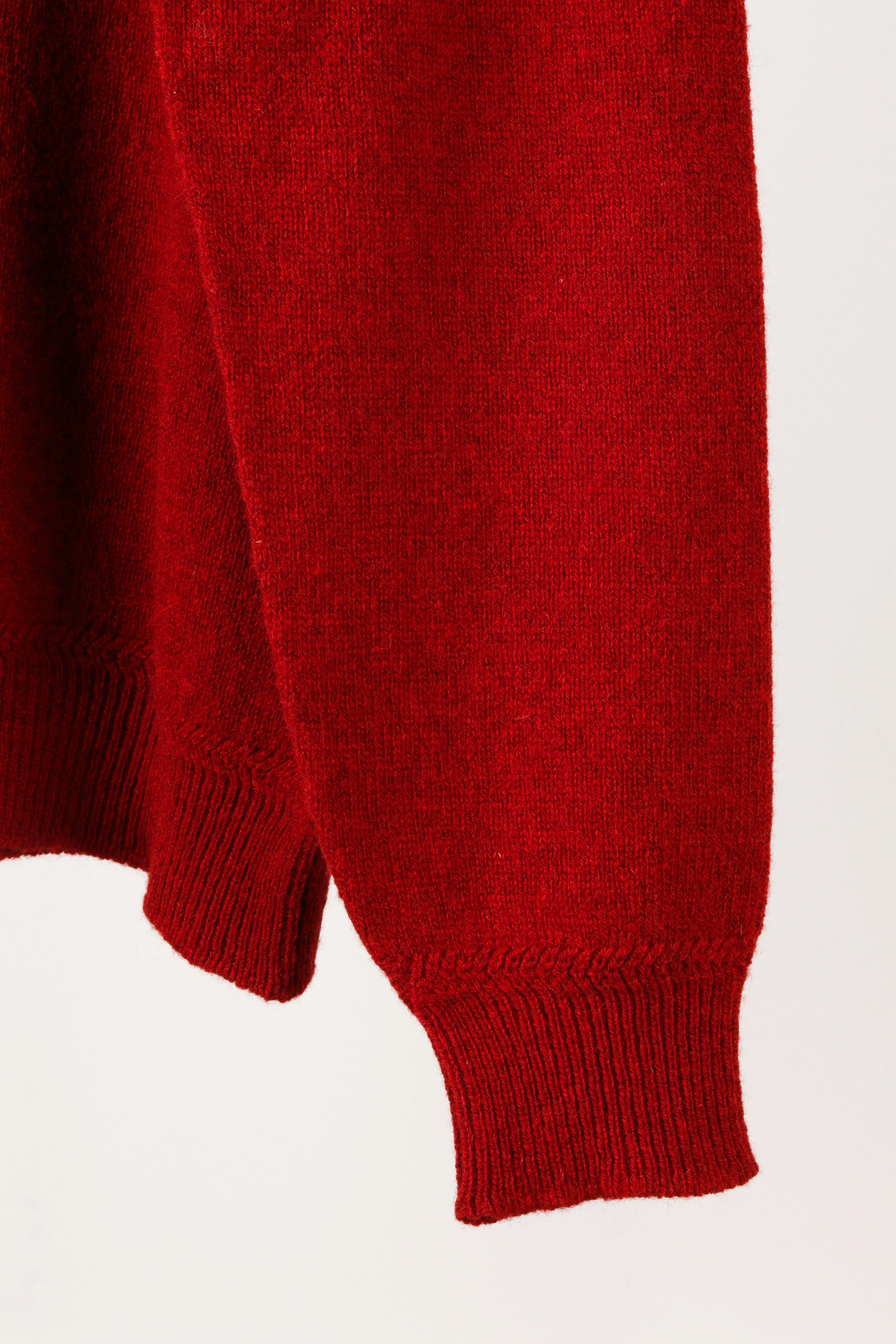 Lemaire SS22 'Merino Wool' V-Neck Sweater Burgundy (2022)