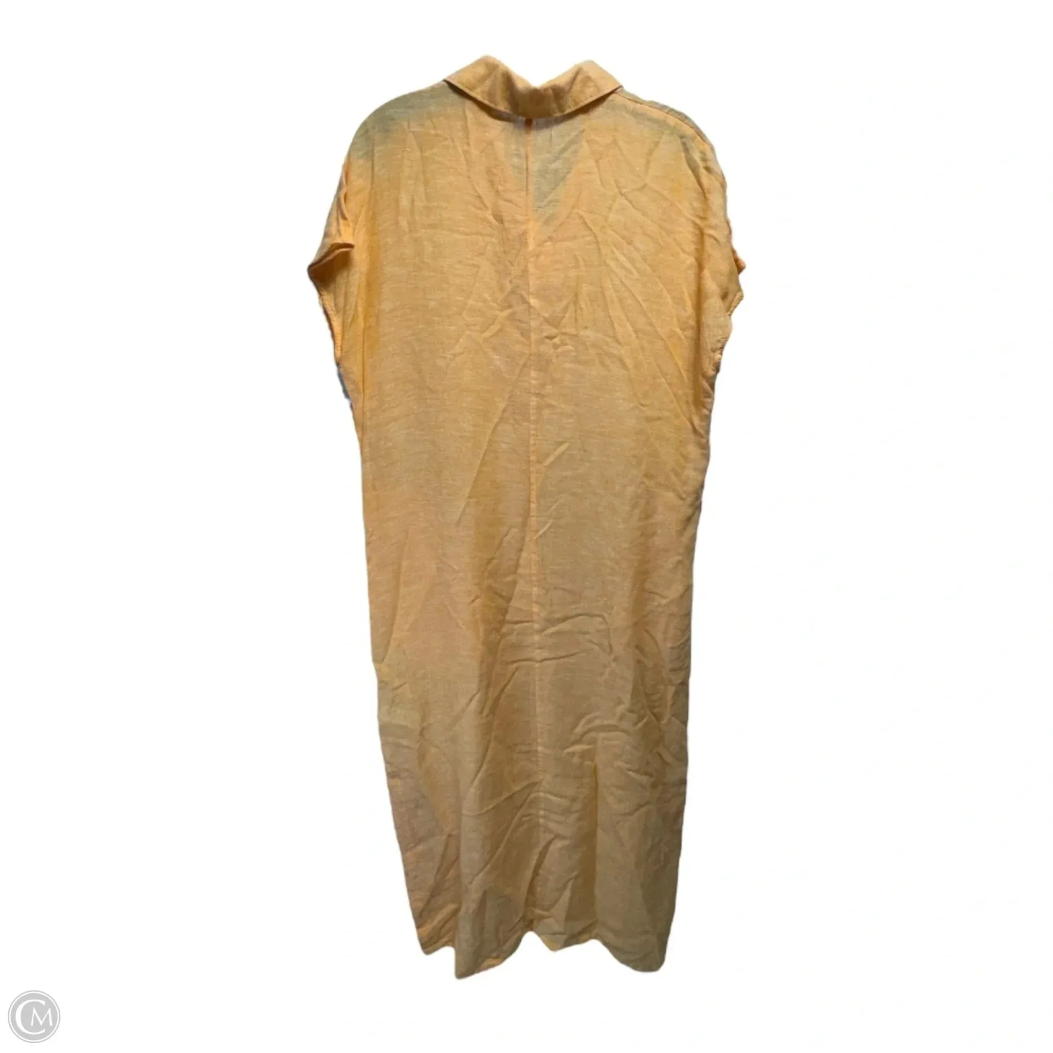 Linen Blend Dress Casual Maxi By T Tahari In Orange. Size: S