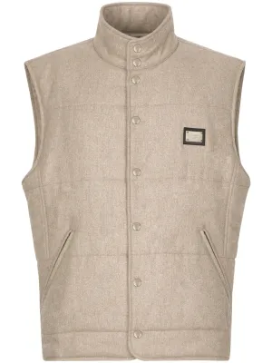 Logo-Plaque Cashmere-Blend Gilet