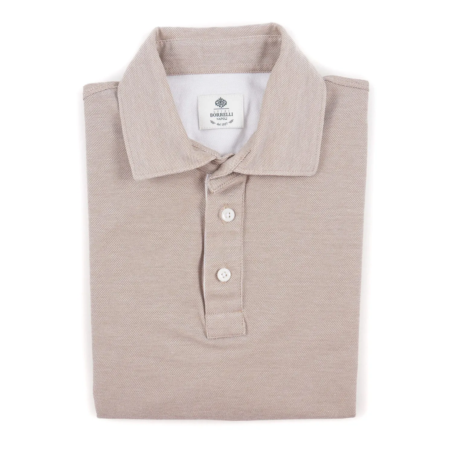 Luigi Borrelli Pique Knit Cotton Polo Shirt
