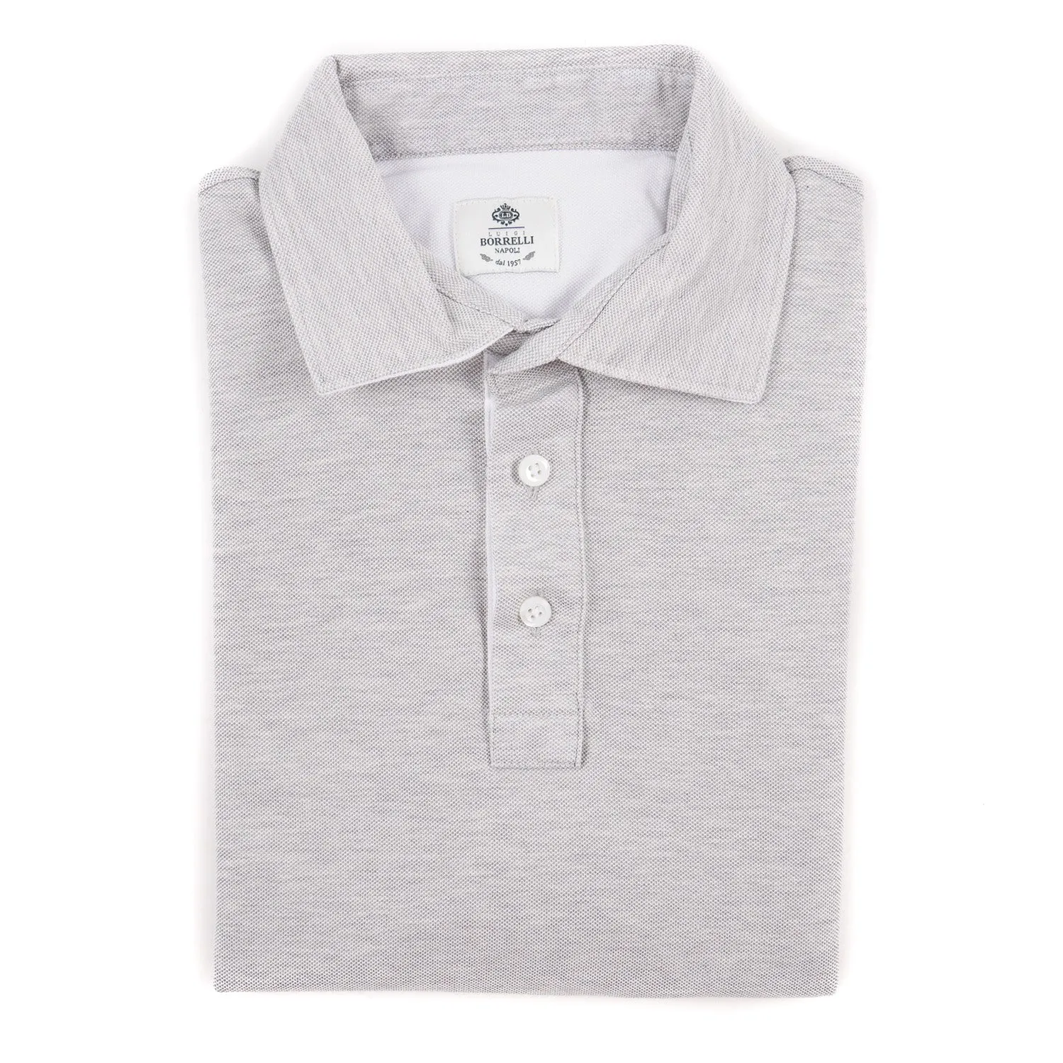 Luigi Borrelli Pique Knit Cotton Polo Shirt