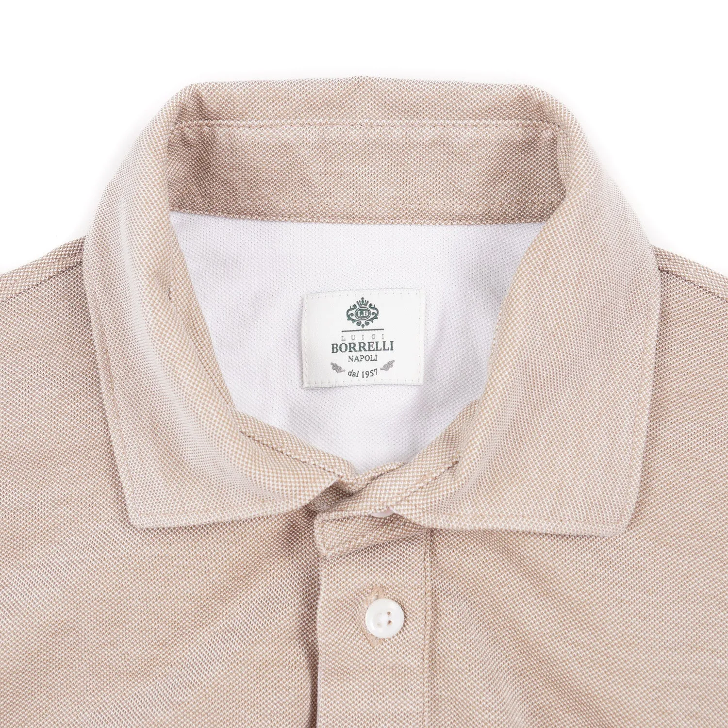 Luigi Borrelli Pique Knit Cotton Polo Shirt