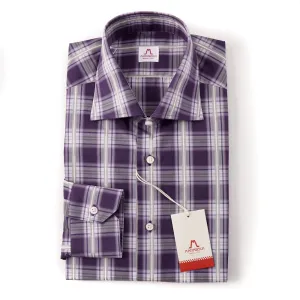 Mattabisch Cotton Shirt in Plum Purple Check