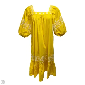 Miriam Cross Stitch Dress Casual Midi By Corey Lynn Calter In Yellow. Size: M