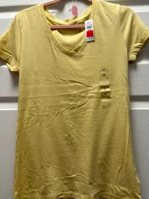 Old Navy XS Yellow V-Neck Tee