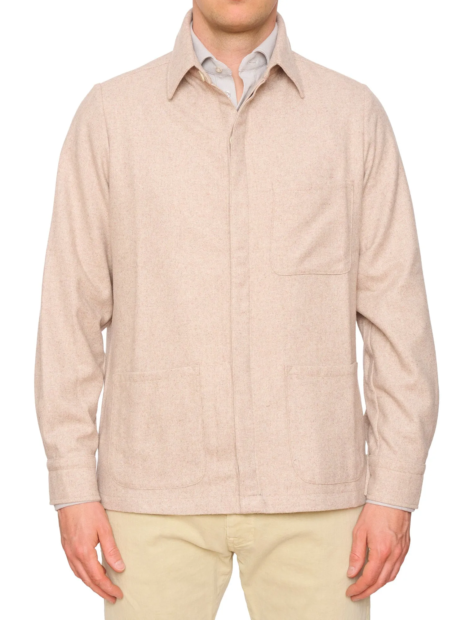PIETRA SALATA Napoli Chester Beige Wool Utility Jacket NEW Slim