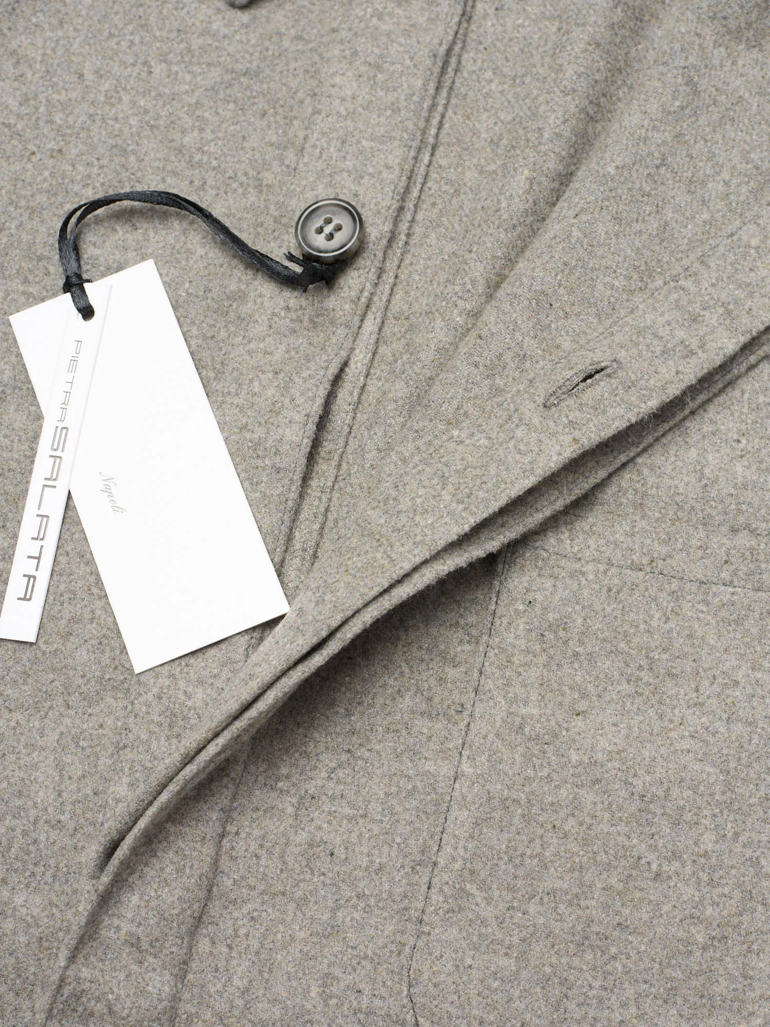 PIETRA SALATA Napoli Chester Gray Wool Utility Jacket NEW Slim