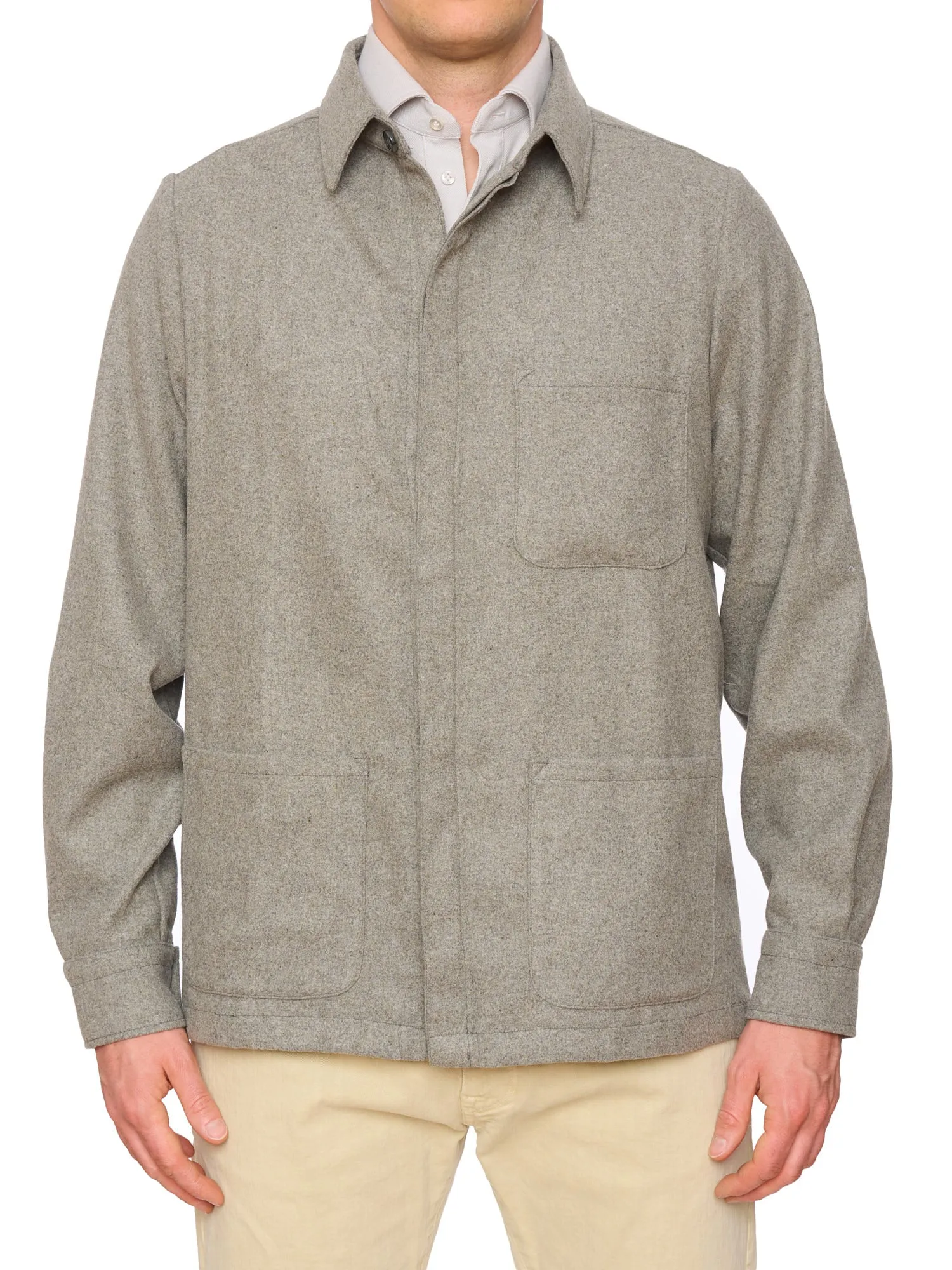 PIETRA SALATA Napoli Chester Gray Wool Utility Jacket NEW Slim