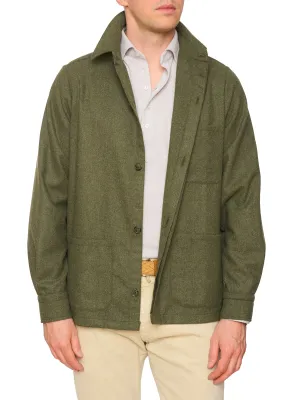 PIETRA SALATA Napoli Chester Green Wool Cashmere Utility Jacket NEW
