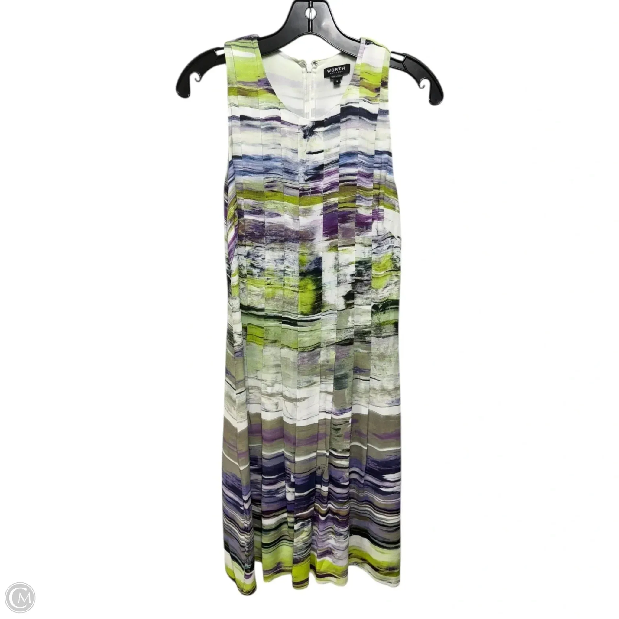 Pleated Tank Dress Casual Midi By Worth Ny In Multi-colored. Size: 4