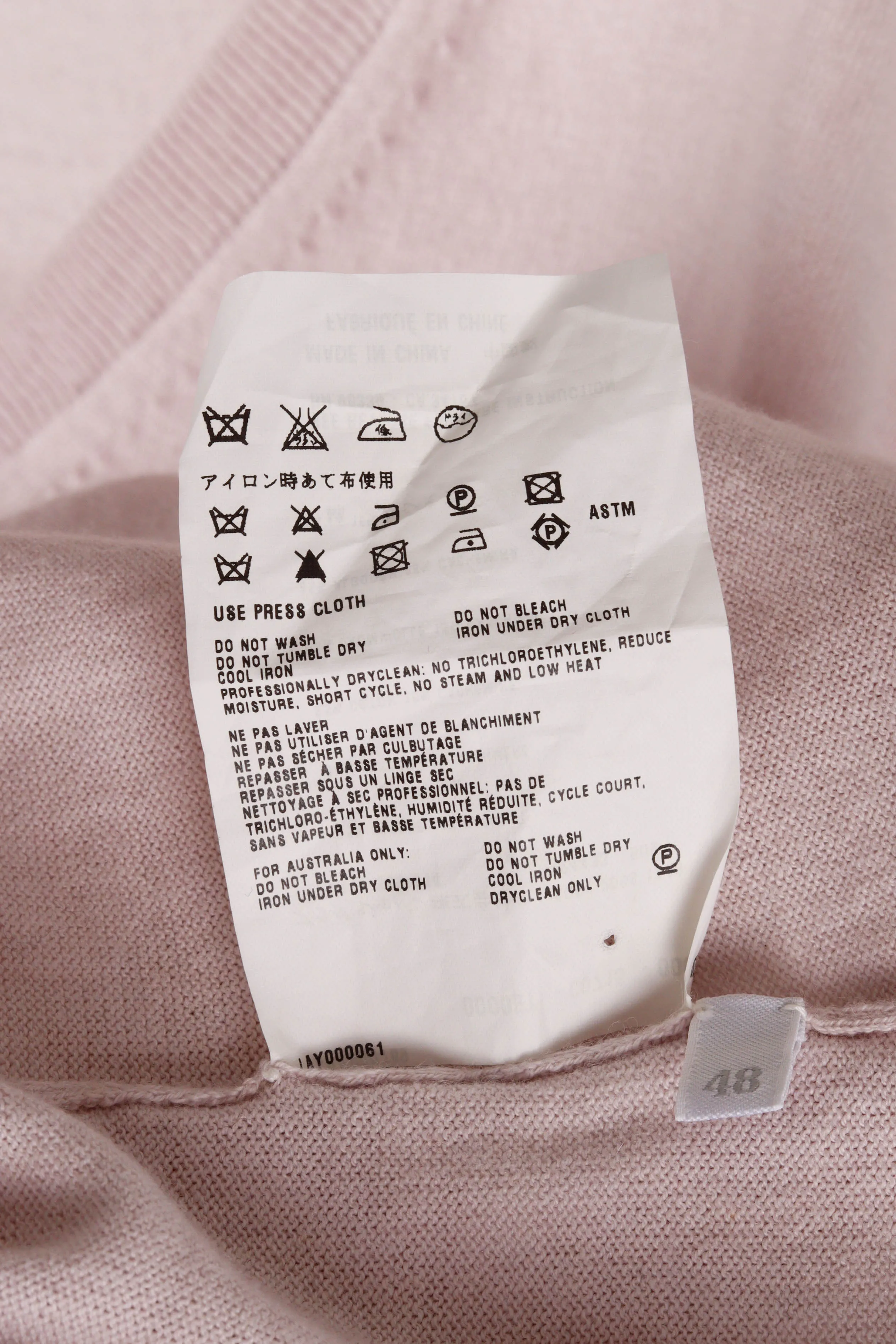 Prada Sport FW06 'Cashmere V-Neck' Sweater Pink (2006)