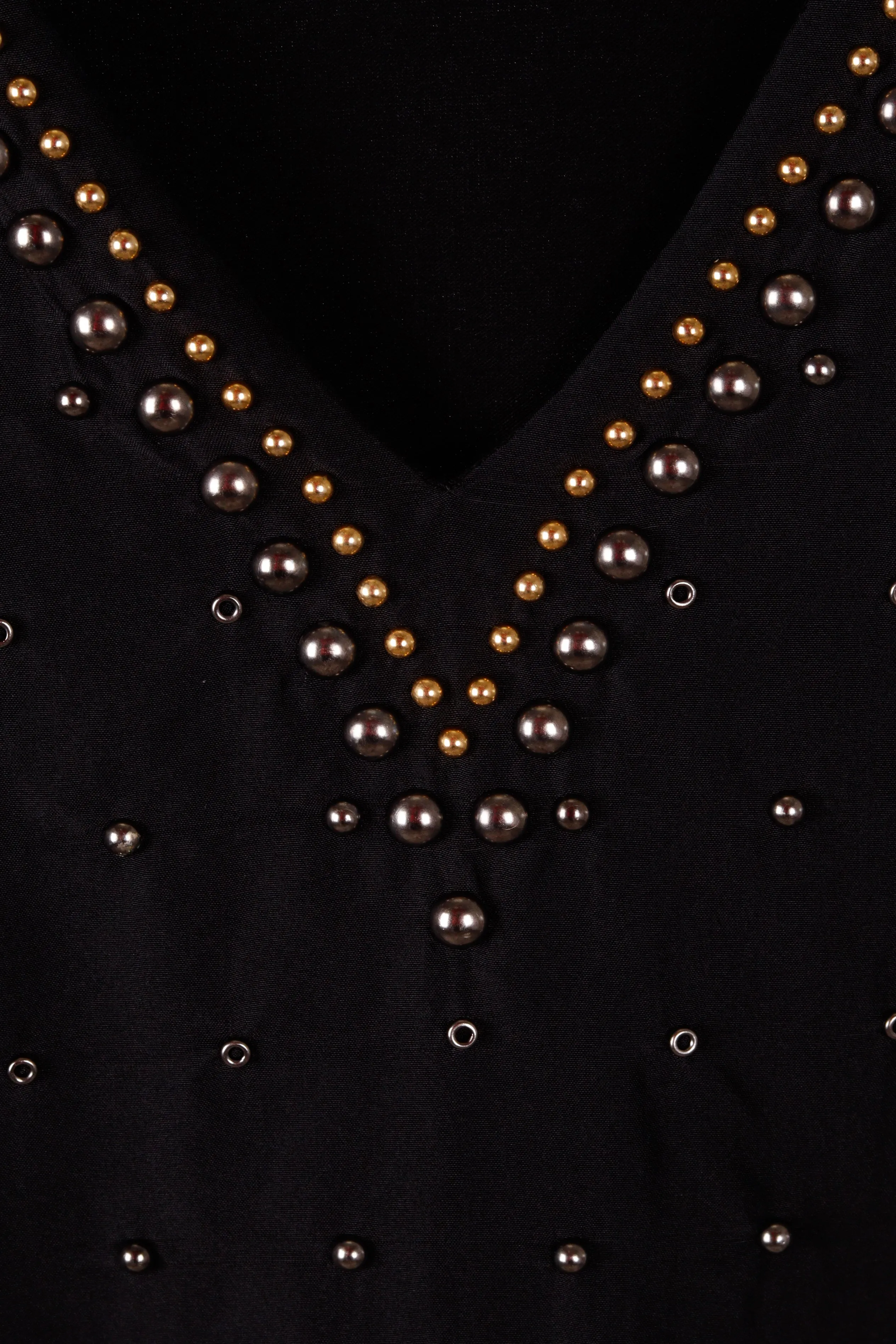 Prada SS12 'Studded V-Neck' Silk Shirt Black (2012)