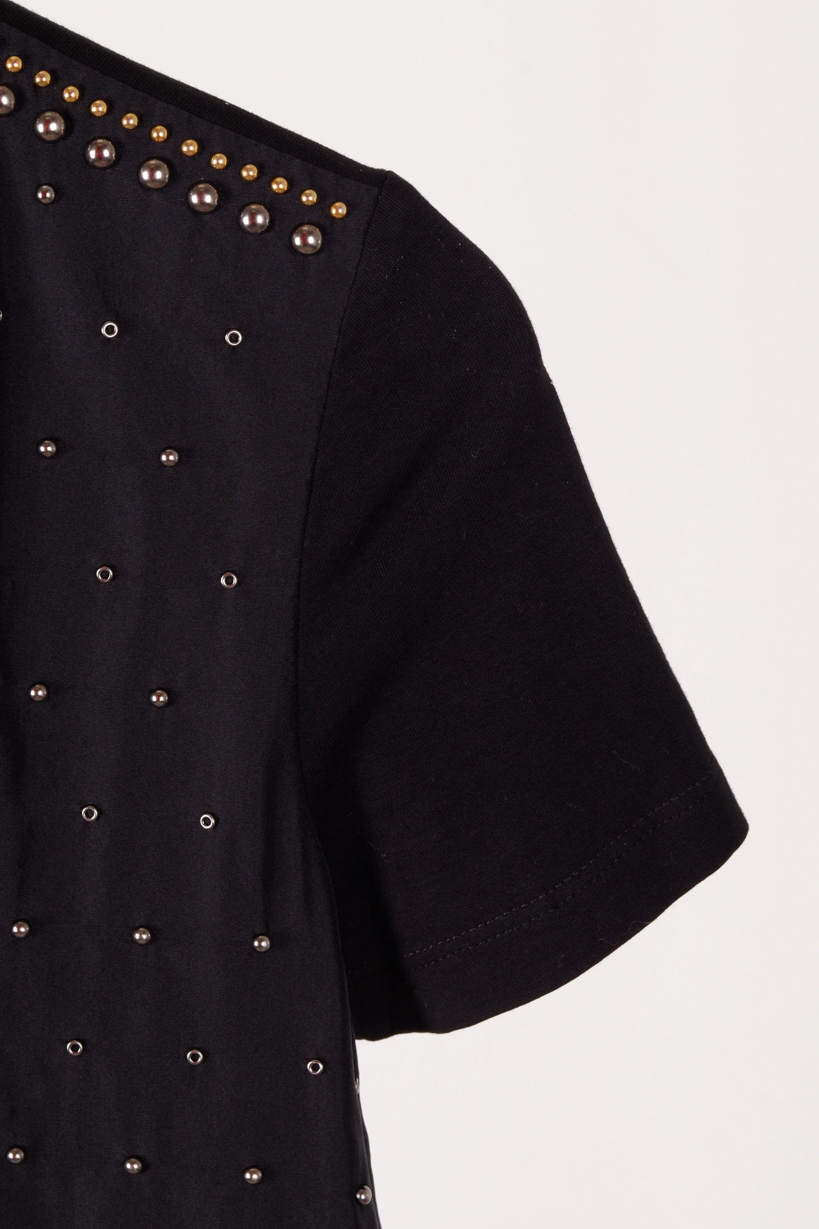 Prada SS12 'Studded V-Neck' Silk Shirt Black (2012)