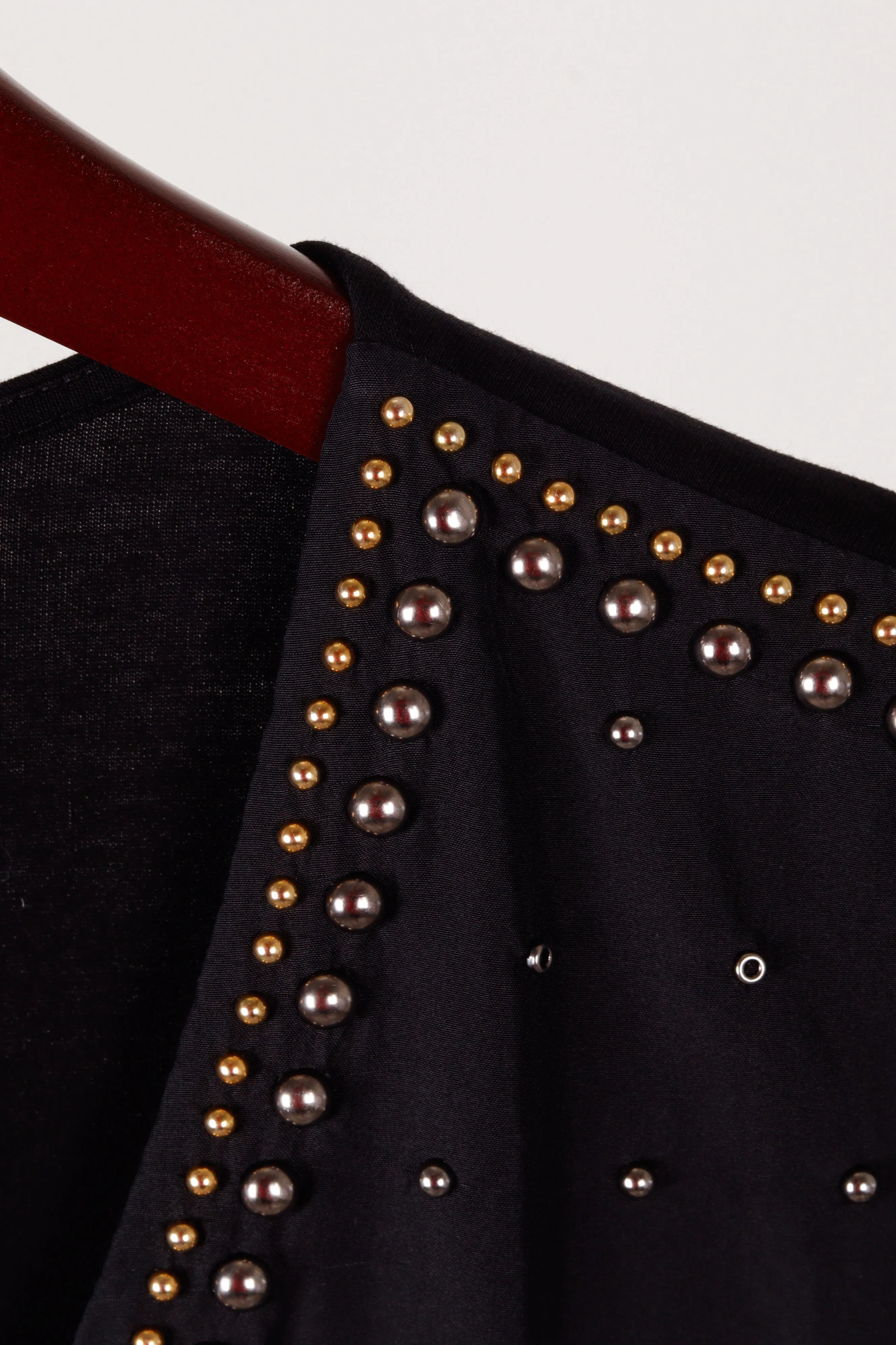 Prada SS12 'Studded V-Neck' Silk Shirt Black (2012)