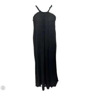 Raw Hem Linen Gauze Dress Casual Maxi By Cmc In Black. Size: Osfm