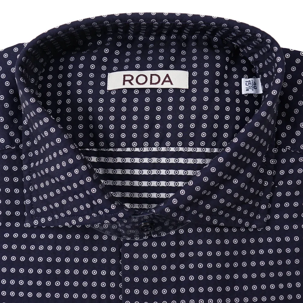 Roda Navy Dot Pattern Cotton Shirt