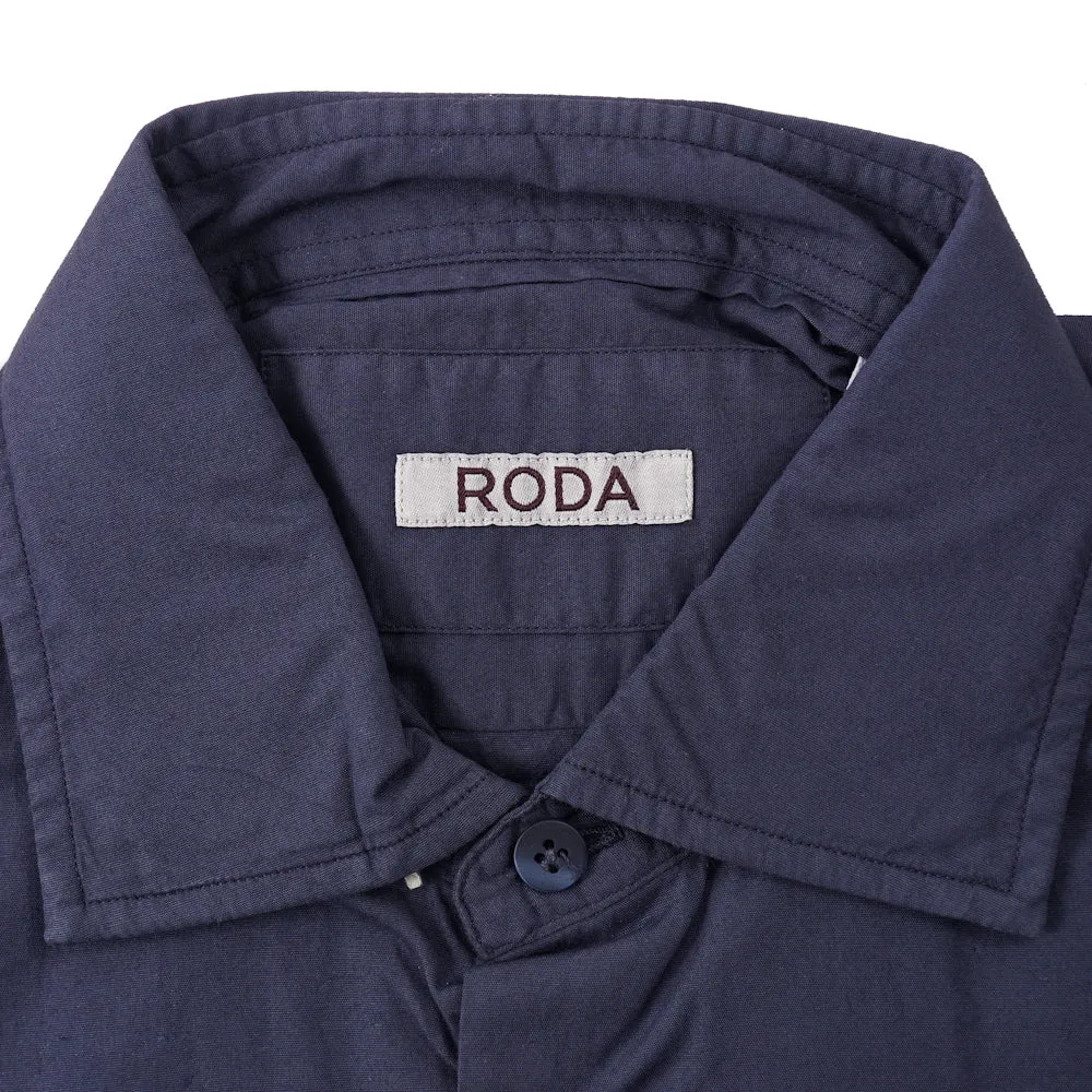 Roda Slim-Fit Navy Blue Cotton Shirt
