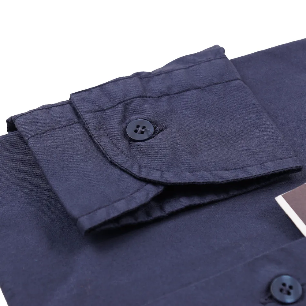 Roda Slim-Fit Navy Blue Cotton Shirt