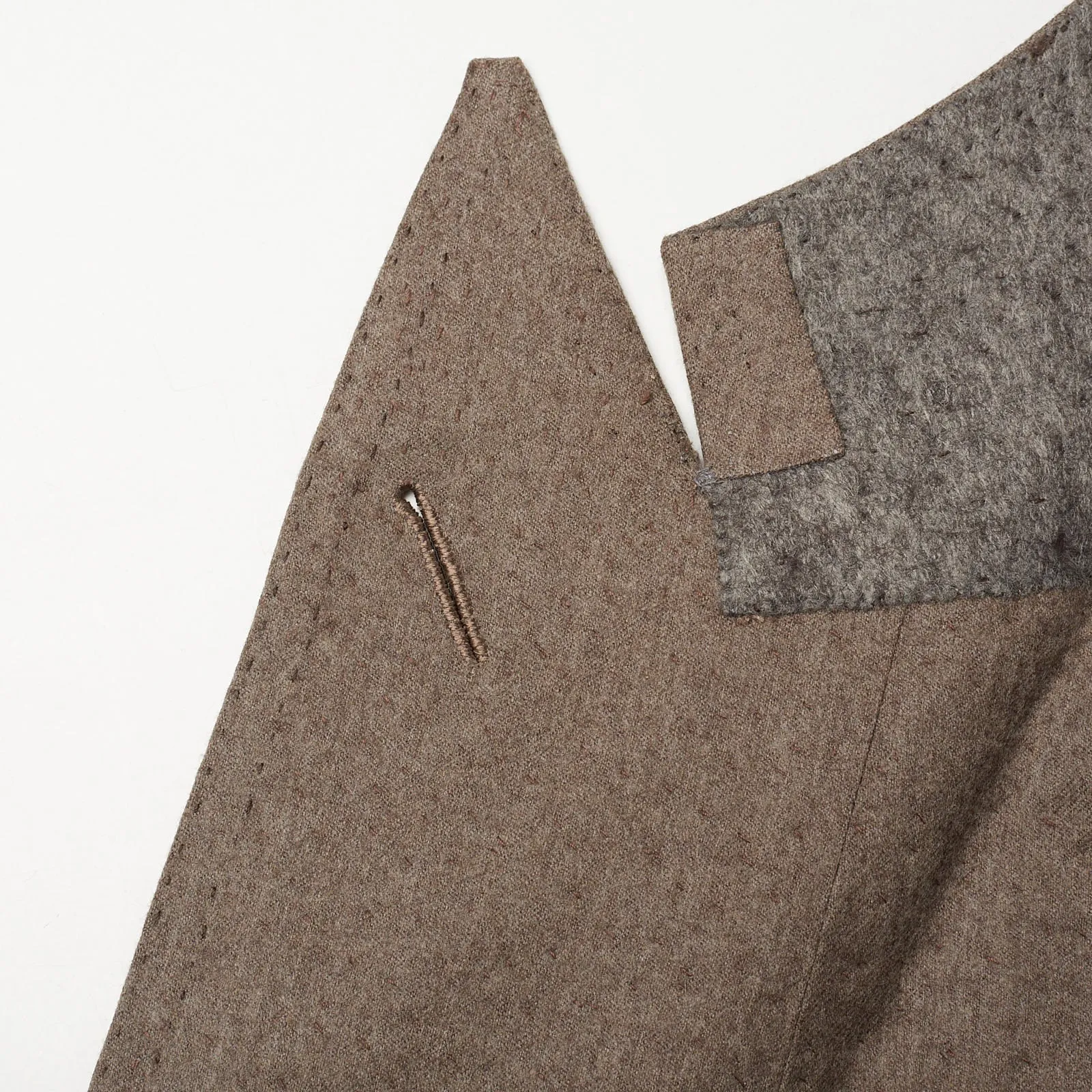 RUBINACCI LH Handmade Bespoke Taupe Gray Wool-Cashmere DB Jacket EU 50 NEW US 40