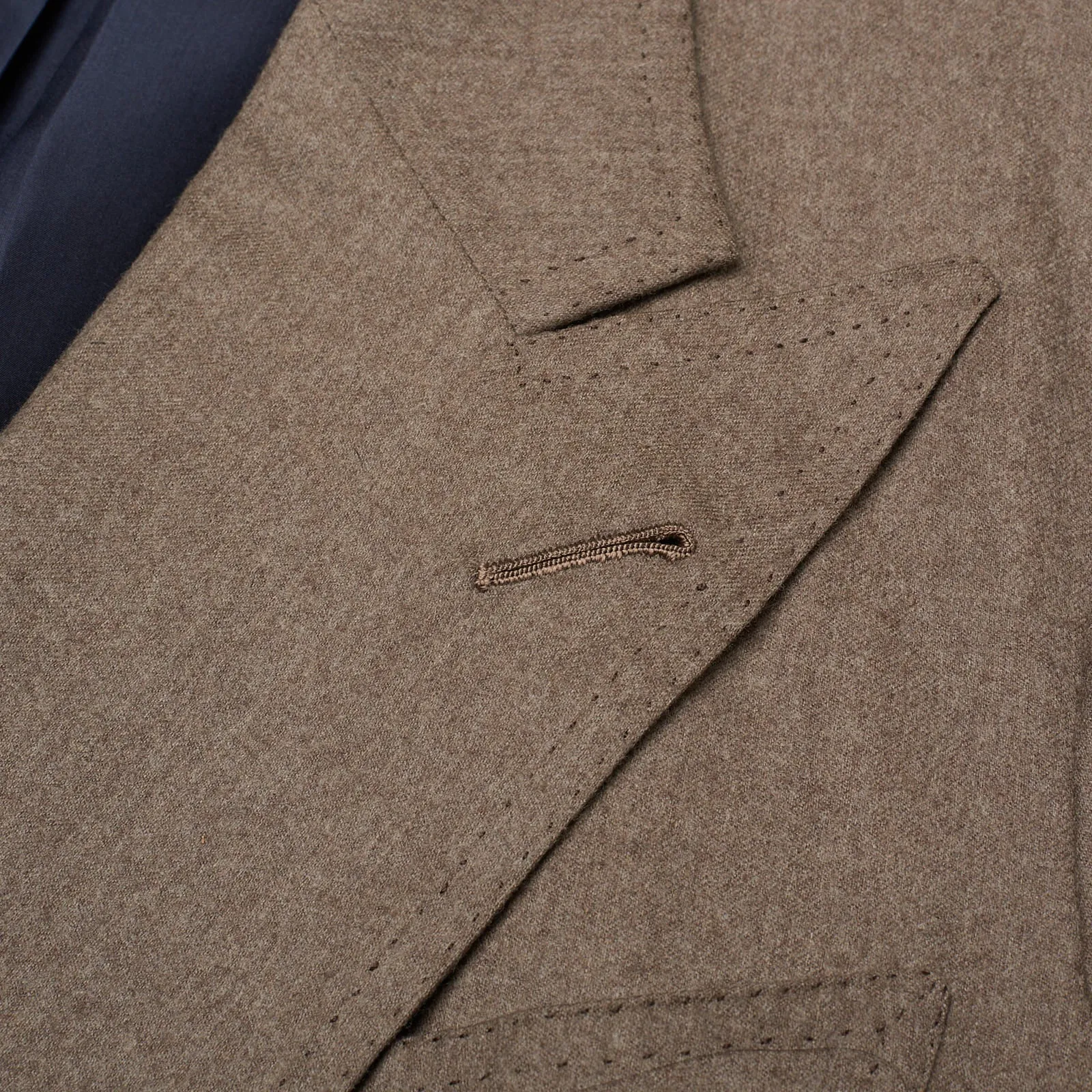RUBINACCI LH Handmade Bespoke Taupe Gray Wool-Cashmere DB Jacket EU 50 NEW US 40