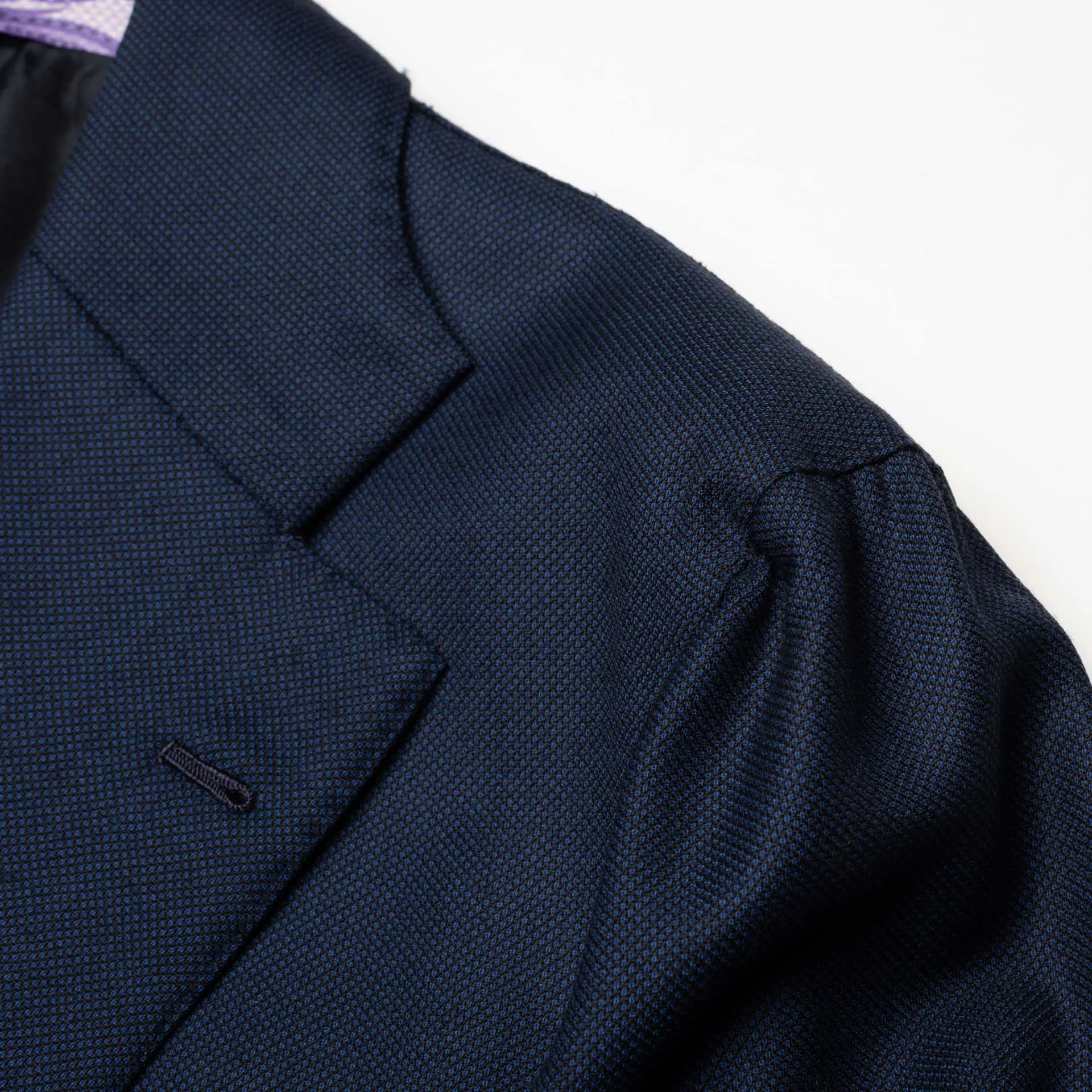 SARTORIA CHIAIA Bespoke Handmade Blue CERRUTI Wool Super 130's Jacket EU 46 US 36 Long