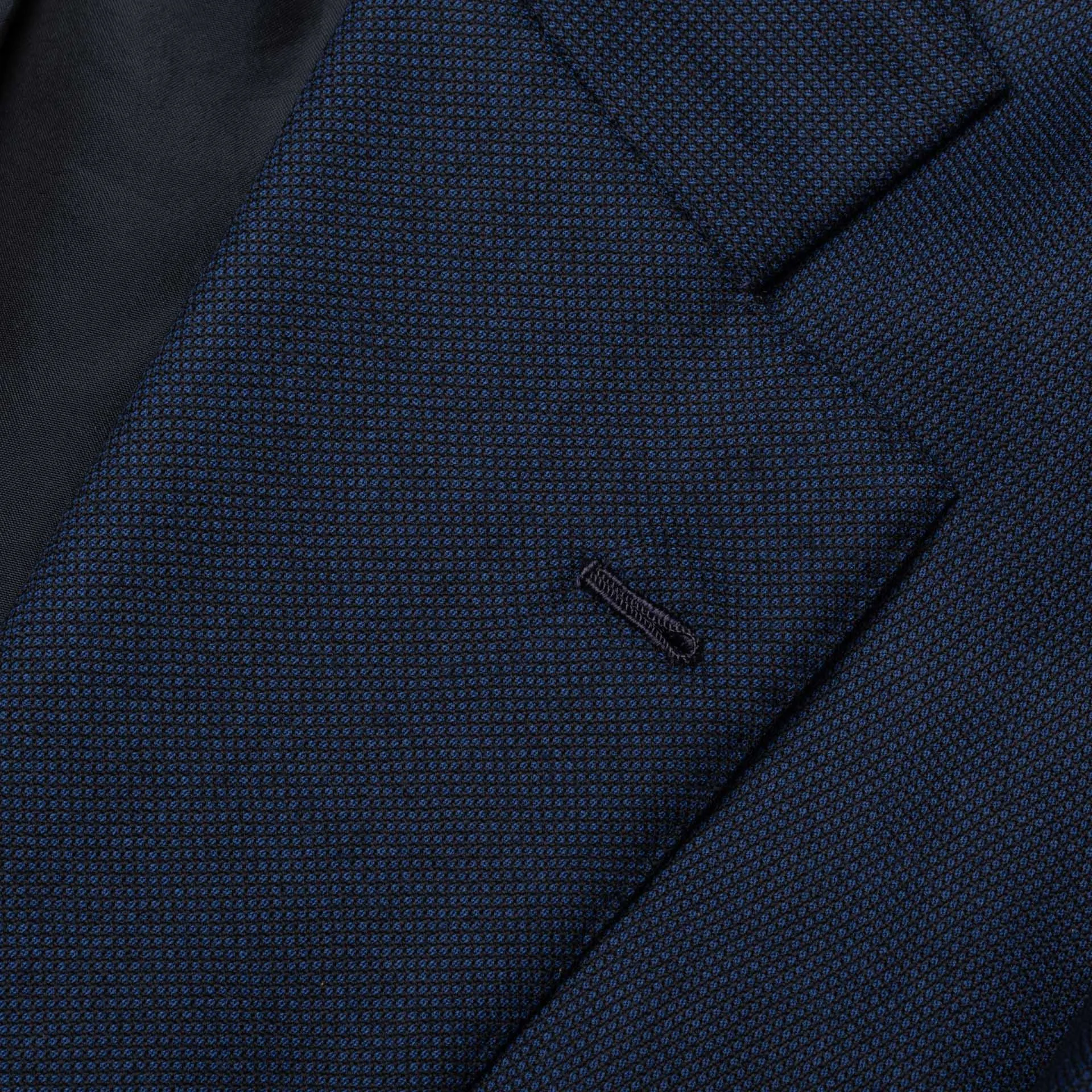 SARTORIA CHIAIA Bespoke Handmade Blue CERRUTI Wool Super 130's Jacket EU 46 US 36 Long
