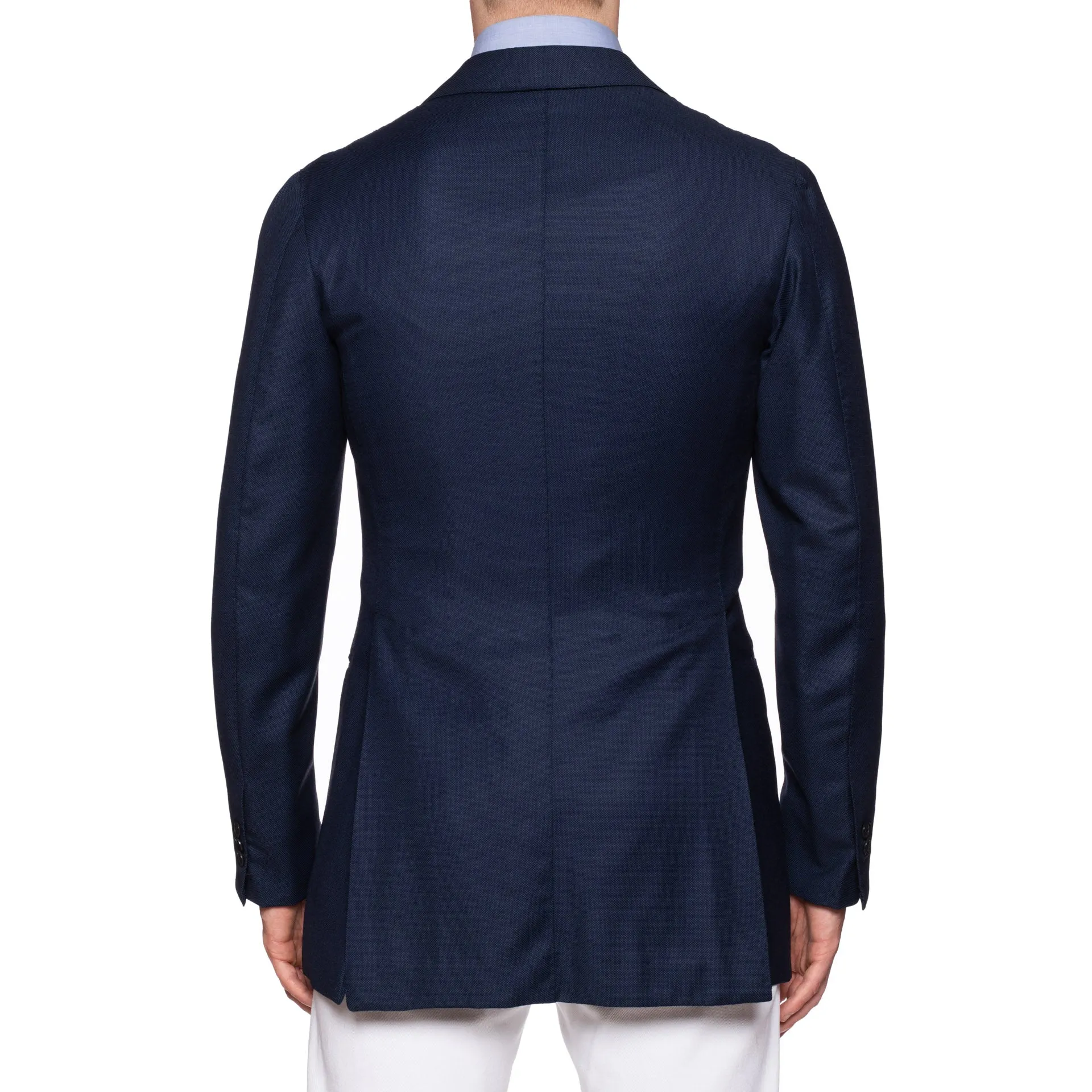 SARTORIA CHIAIA Bespoke Handmade Blue CERRUTI Wool Super 130's Jacket EU 46 US 36 Long