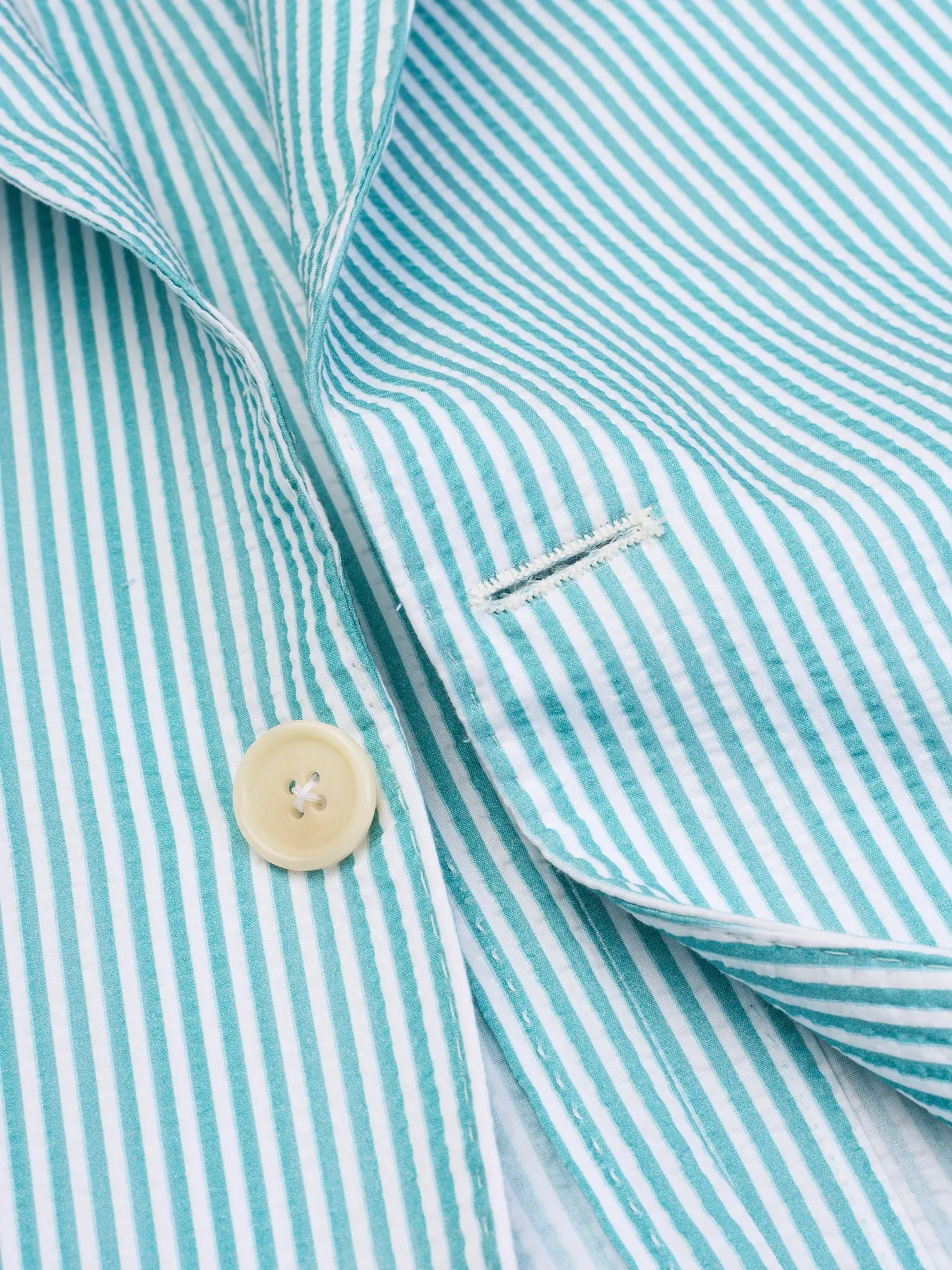SARTORIA PARTENOPEA Azure Striped Seersucker Jacket EU 56 NEW US 46 Current Model