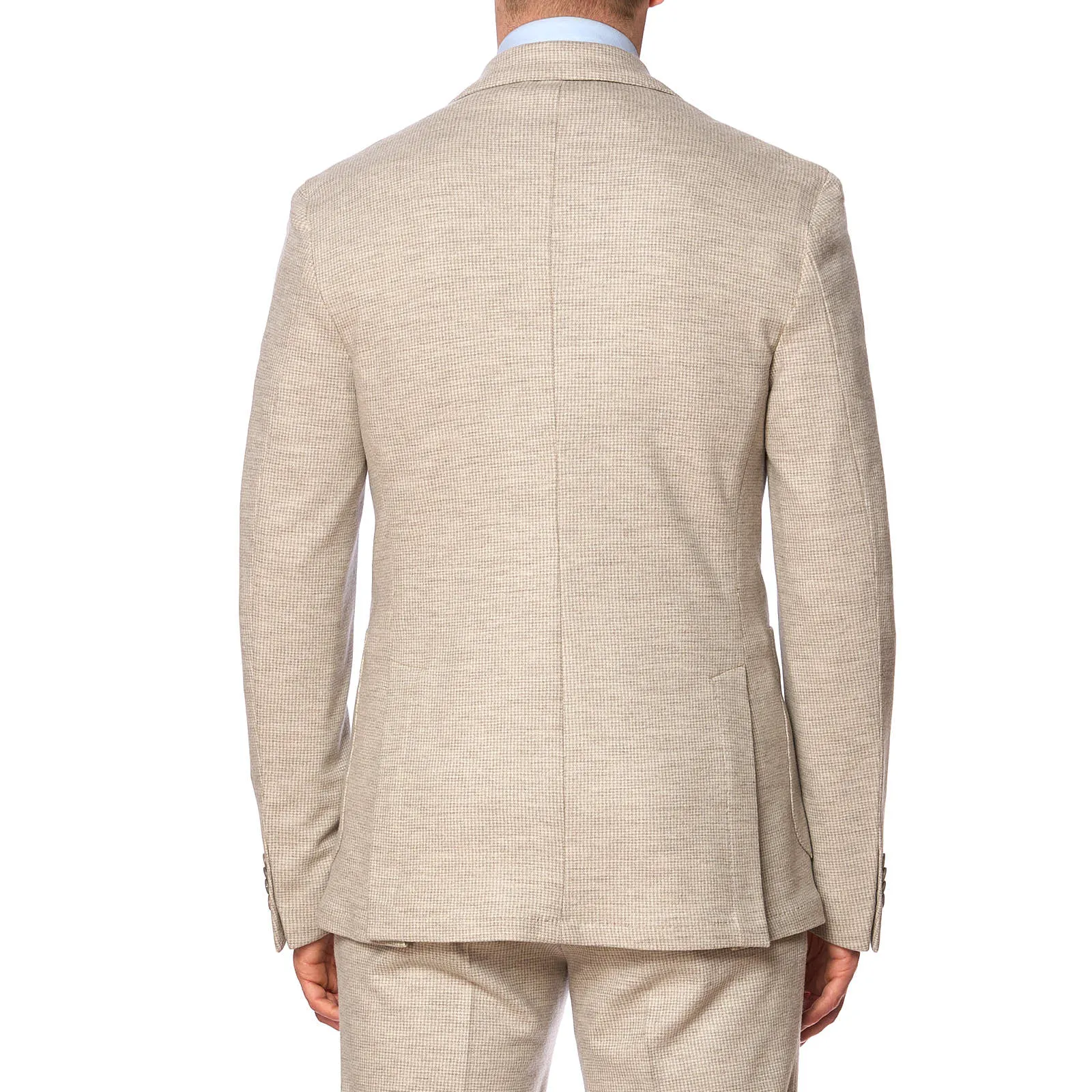 SARTORIA PARTENOPEA Beige Flannel Peak Lapel Wool Suit NEW Current Model