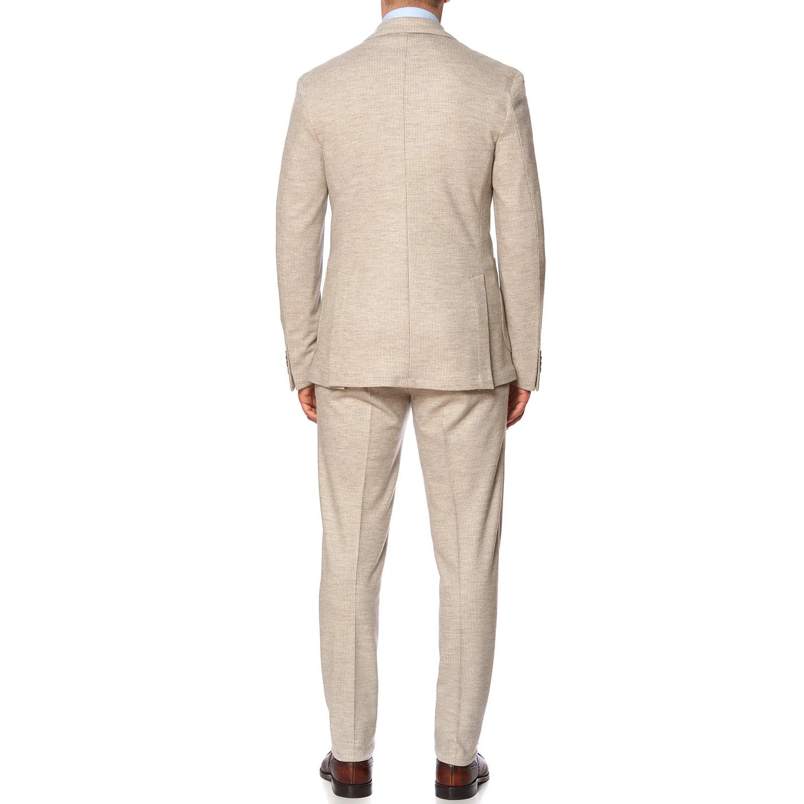 SARTORIA PARTENOPEA Beige Flannel Peak Lapel Wool Suit NEW Current Model