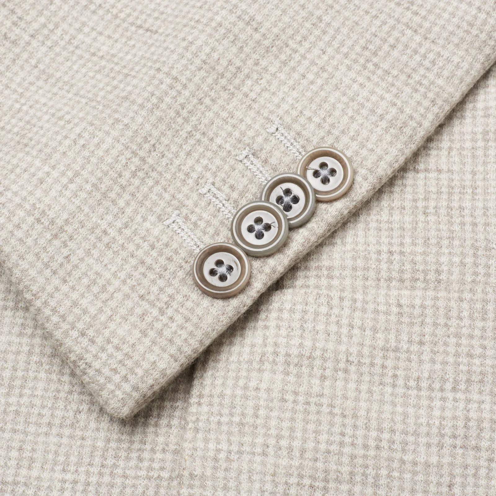 SARTORIA PARTENOPEA Beige Flannel Peak Lapel Wool Suit NEW Current Model