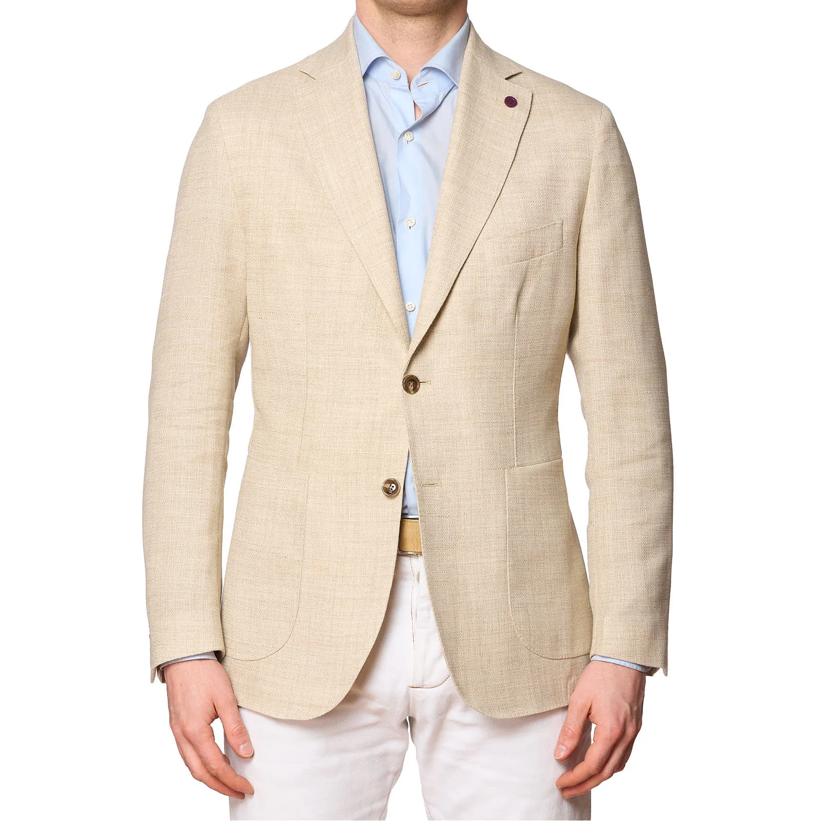 SARTORIA PARTENOPEA Beige Linen Hopsack Jacket NEW Current Model