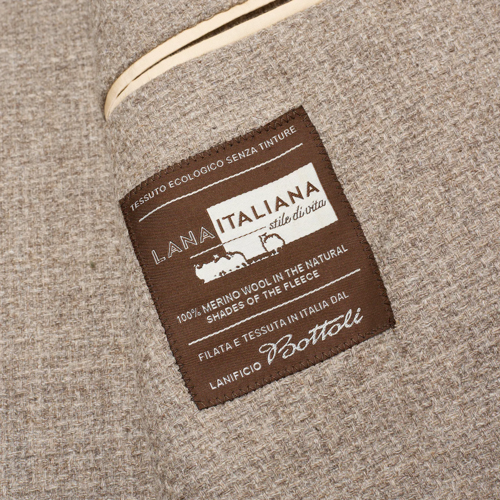 SARTORIA PARTENOPEA Beige Wool-Cashmere Jacket EU 50 NEW US 40 Current Model