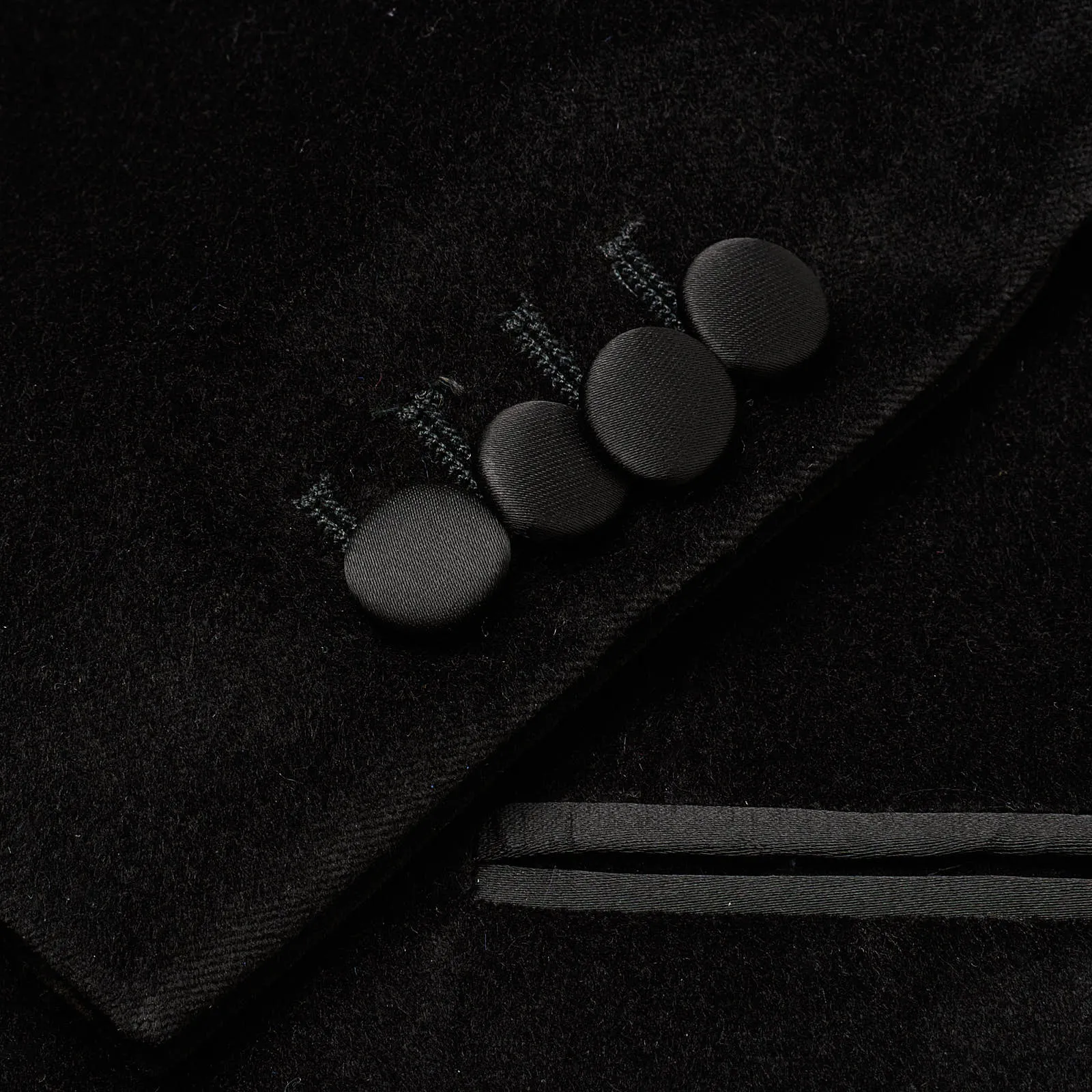 SARTORIA PARTENOPEA Black Cotton Velvet Tuxedo Peak Lapel Jacket NEW Current Model