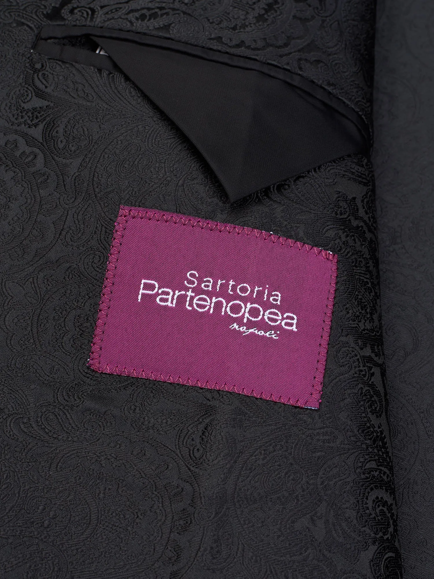 SARTORIA PARTENOPEA Black Floral Dinner Jacket Tux EU 52 NEW US 42 Current Model
