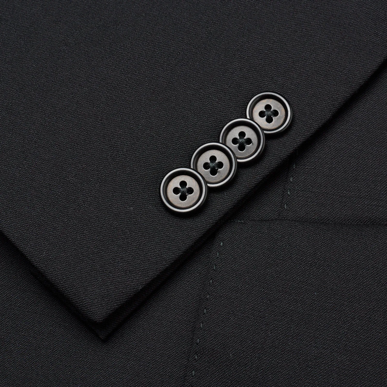 SARTORIA PARTENOPEA Black Super 130's Wool Unlined Suit NEW Current Model
