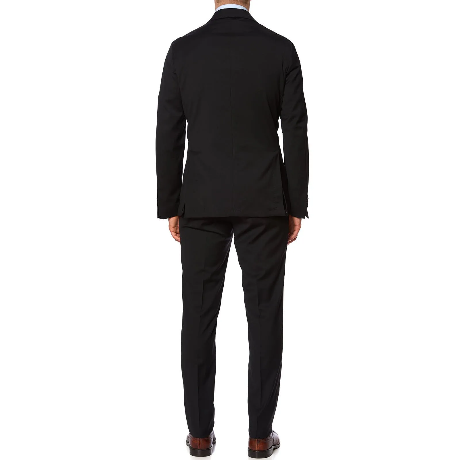 SARTORIA PARTENOPEA Black Super 130's Wool Unlined Suit NEW Current Model