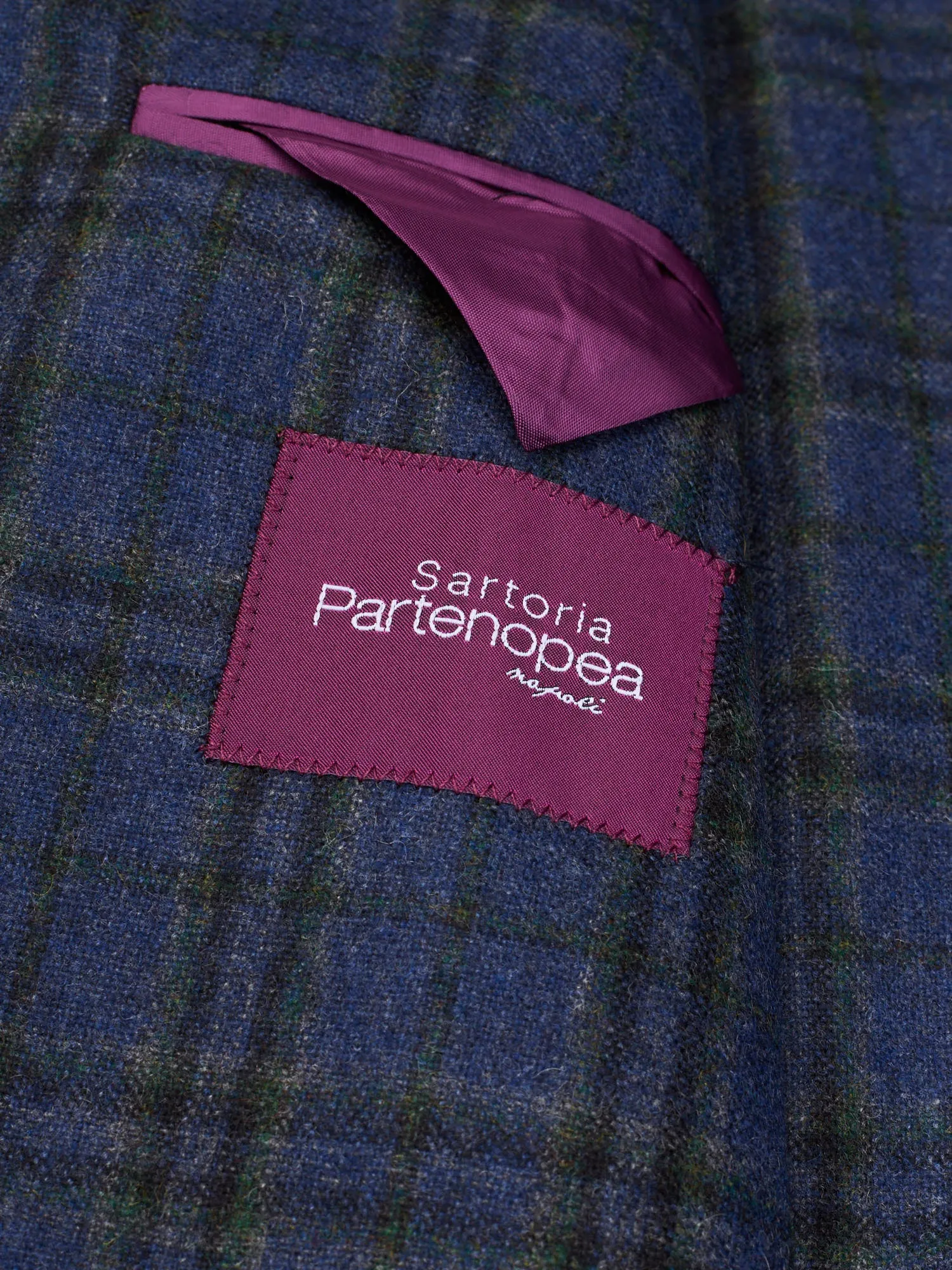 SARTORIA PARTENOPEA Blue Flannel Wool-Cashmere Jacket EU 52 NEW US 42 Current Model