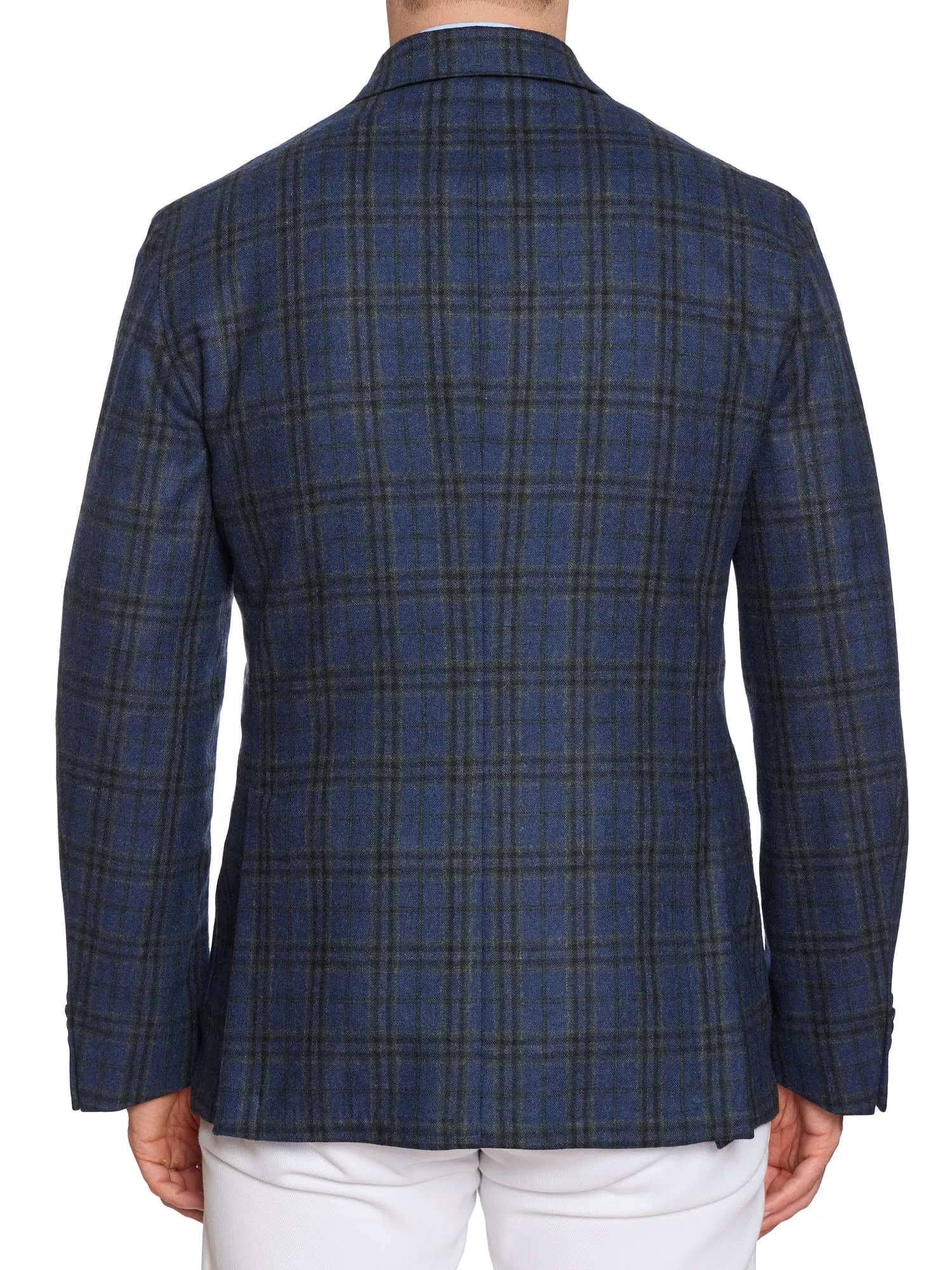 SARTORIA PARTENOPEA Blue Flannel Wool-Cashmere Jacket EU 52 NEW US 42 Current Model