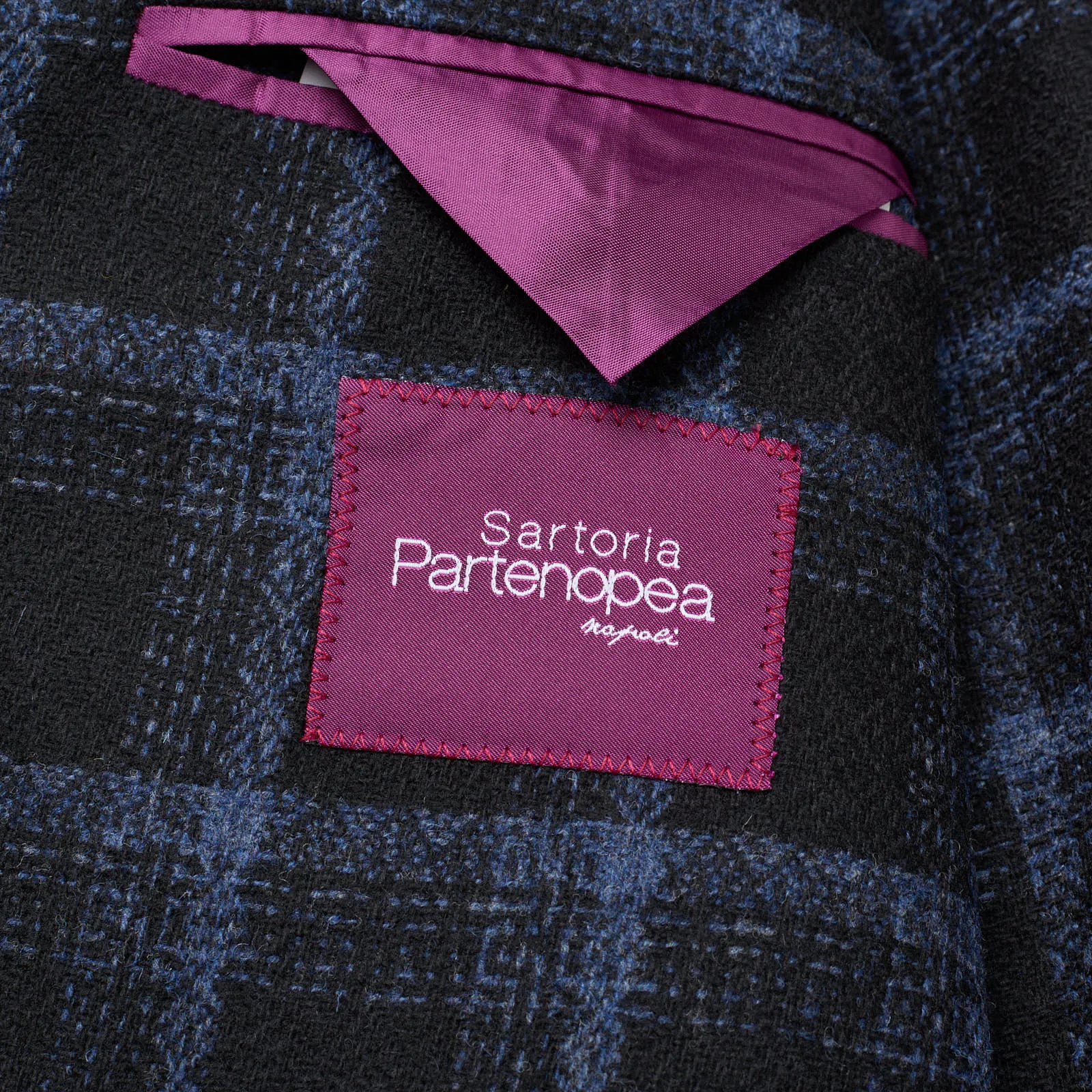 SARTORIA PARTENOPEA Blue Plaid Wool DB Jacket EU 50 NEW US 40 Current Model